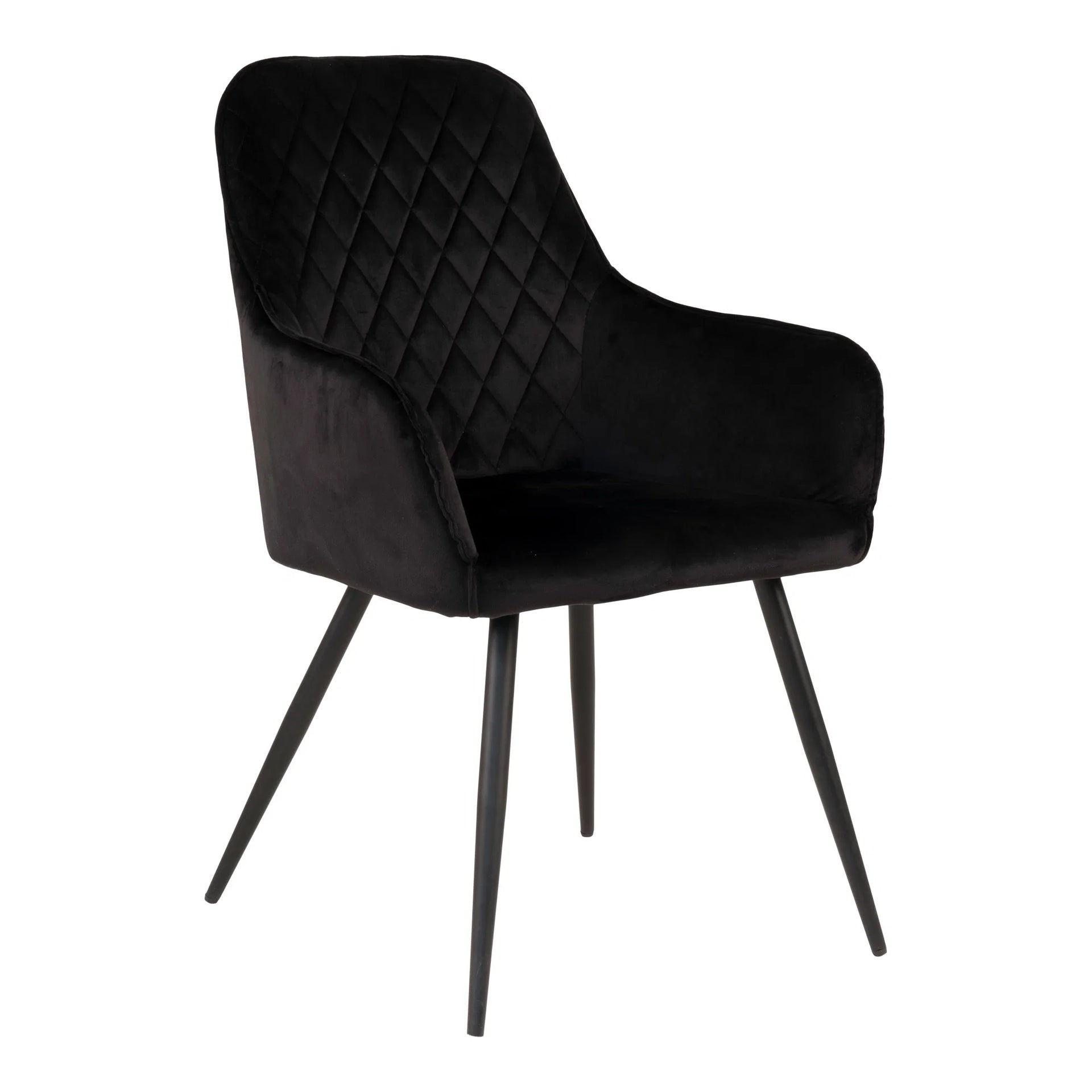 Scaunul de masă Harbo - Velvet, Steel - Black