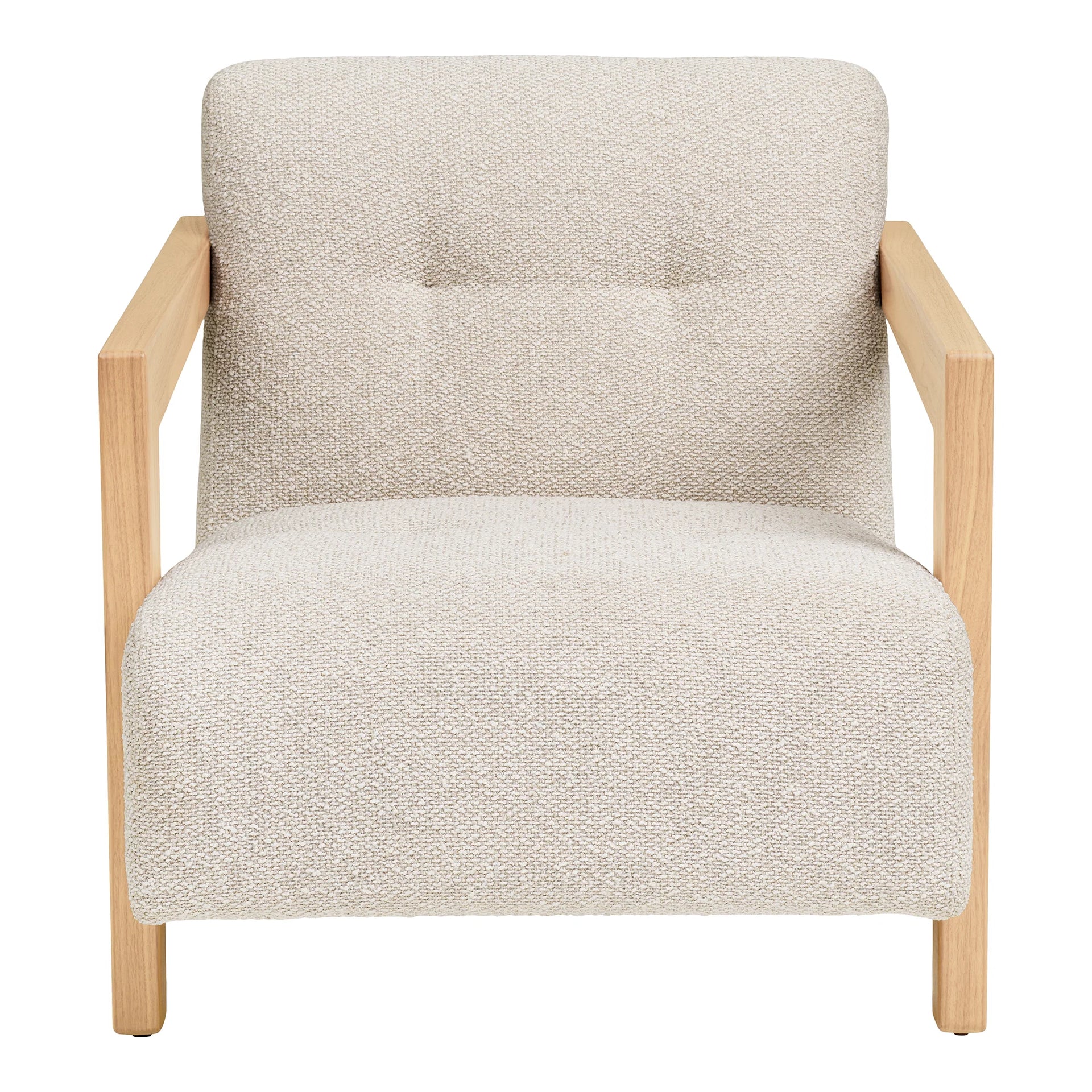 Scaun de salon Caracas - Placaj, Pin, Poliester, Spumă, Metal - Beige