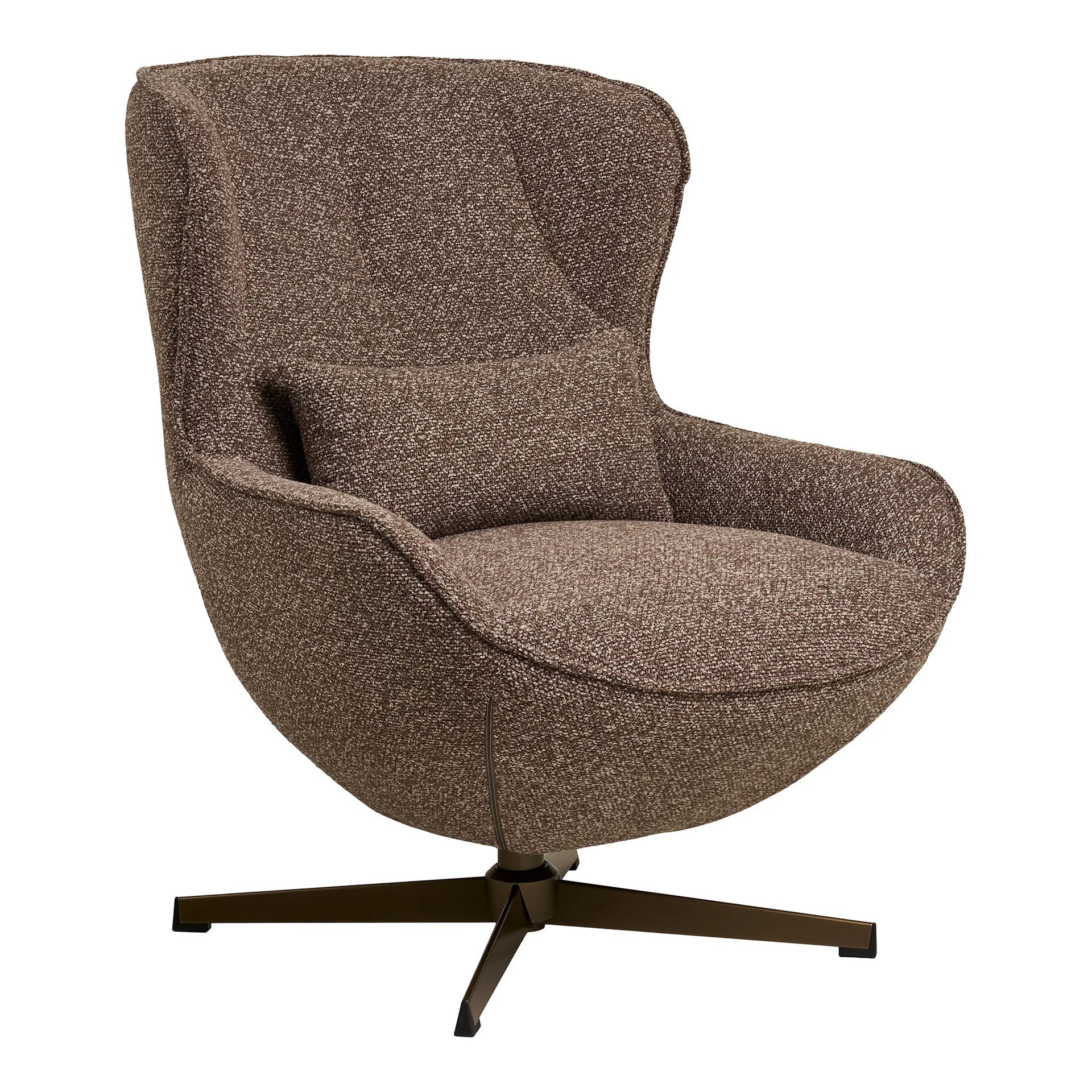 Scaun Blenheim Lounge cu pivot - poliester, spumă, placaj - maro