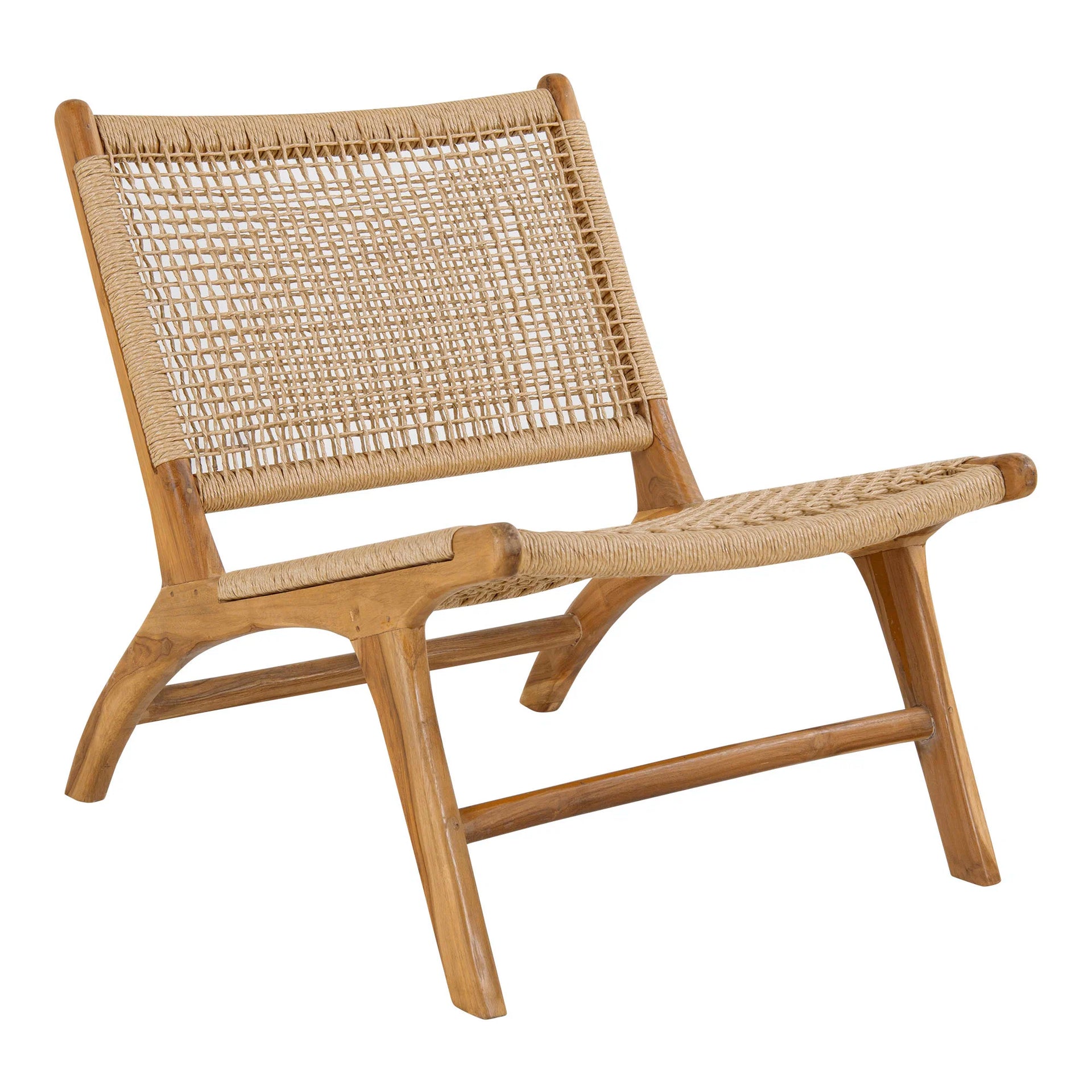 Set de derby - din lemn de teak, PE Rattan - natural