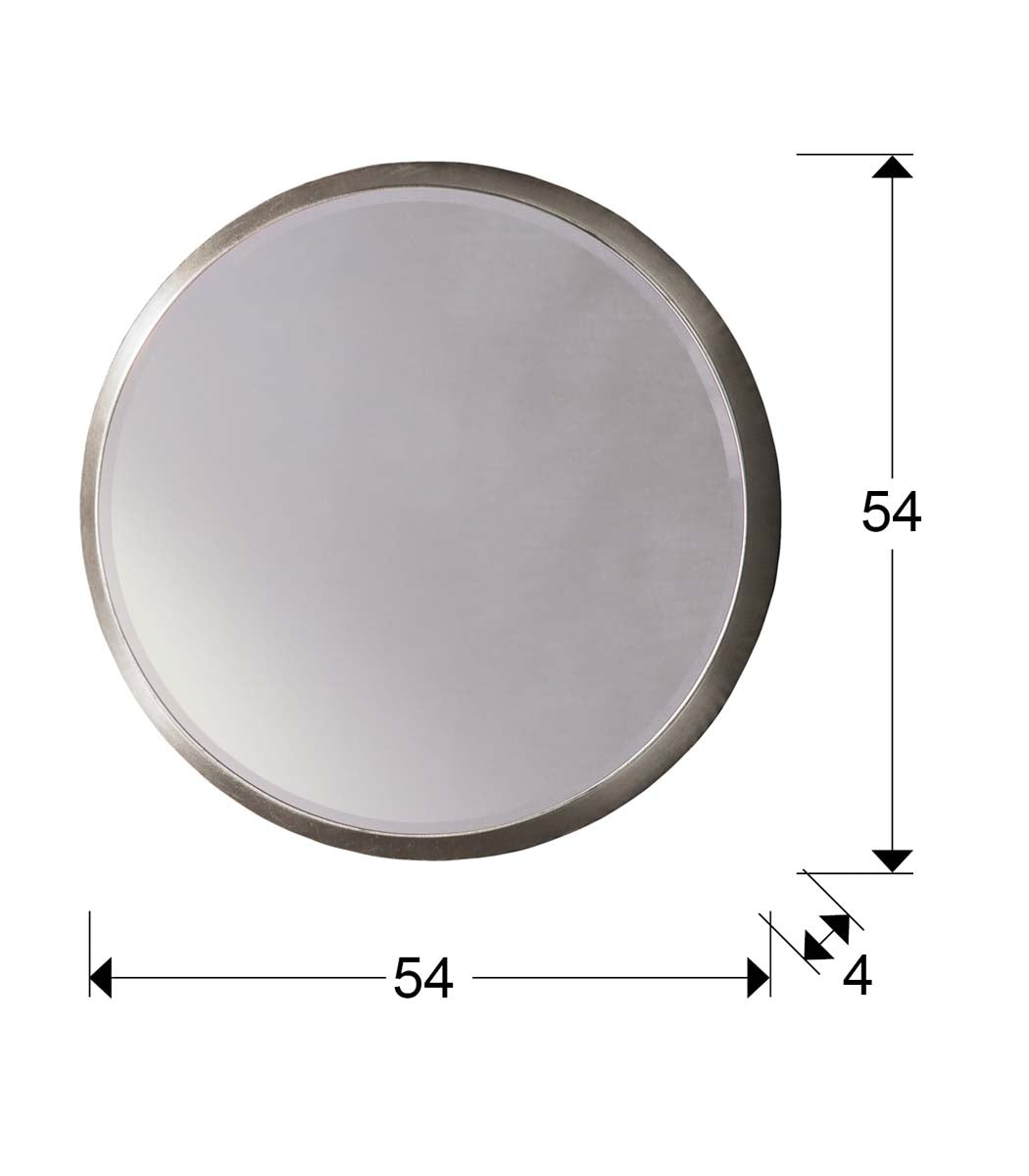 OGLINDA ROTUNDĂ ARIES 54 cm, ARGINTIE