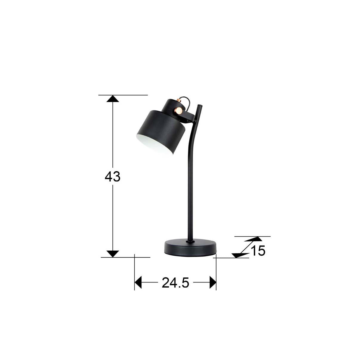 I3 - ERIKA - LAMPĂ DE MASĂ 1L. NEGRU-CUPRĂ