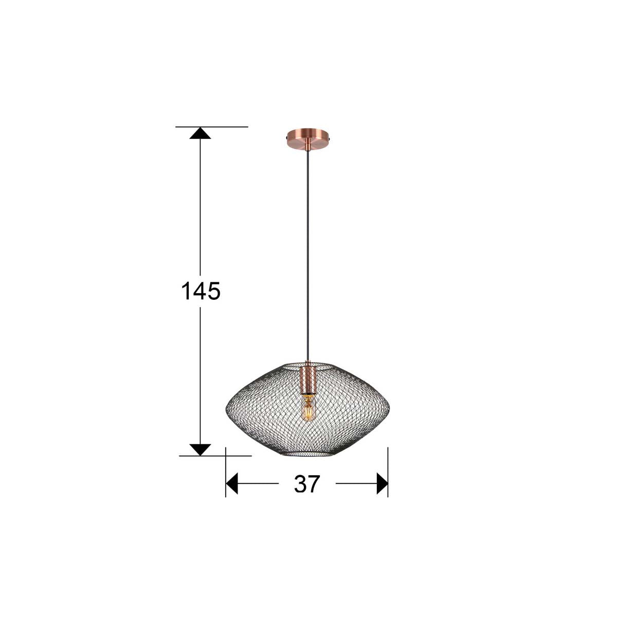 I3 - MELANY - LAMPĂ 1L NEGRU-CUPRĂ