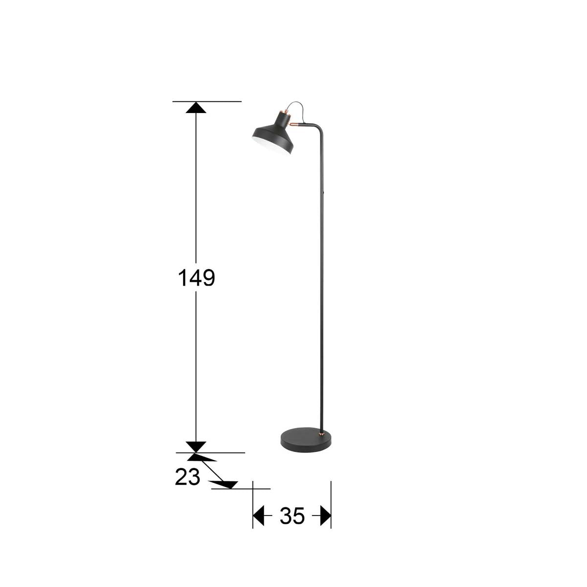 I3 - IRIAS - LAMPĂ DE PODEAR 1L NEGRU-CUPRĂ