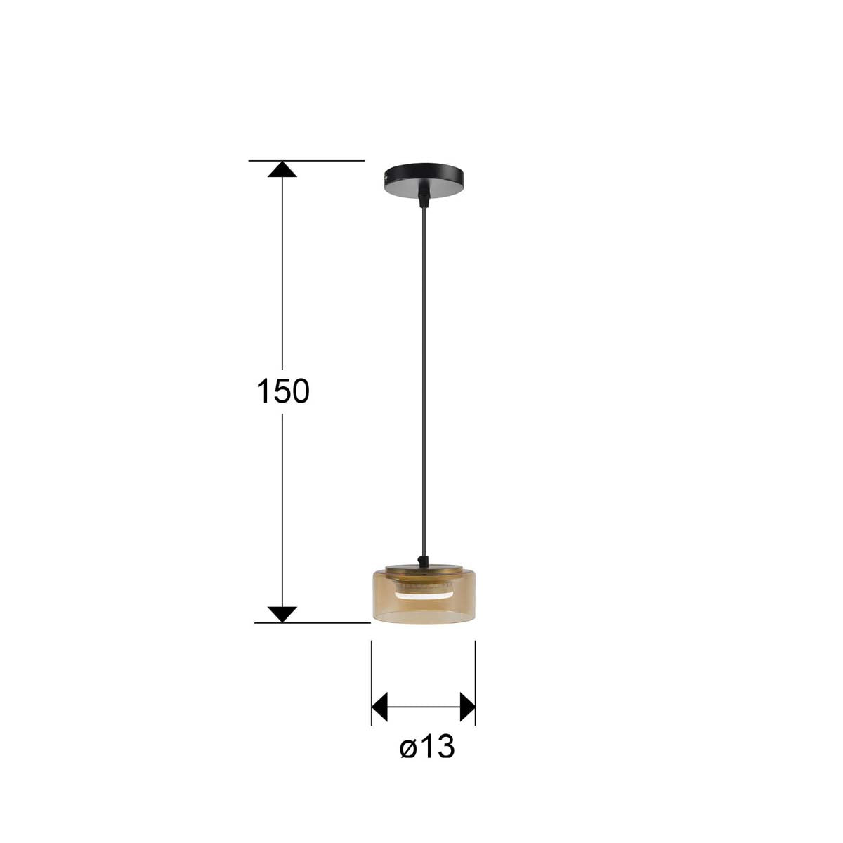I3 - OLAIA - LAMPĂ 1L NEGRU-CHIHLIMBAR