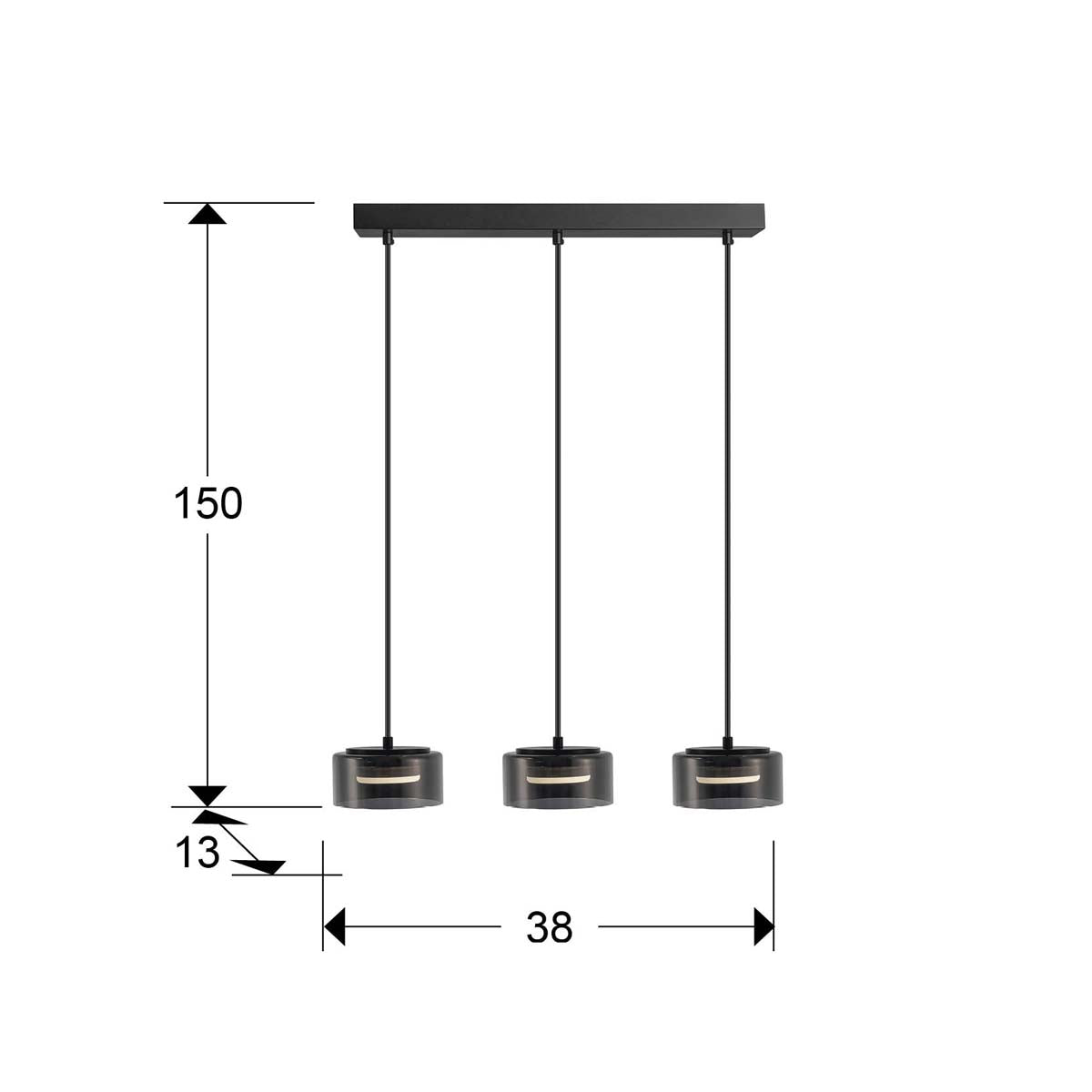 I3 - OLAIA - LAMPĂ 3L NEGRU-FUMURIE