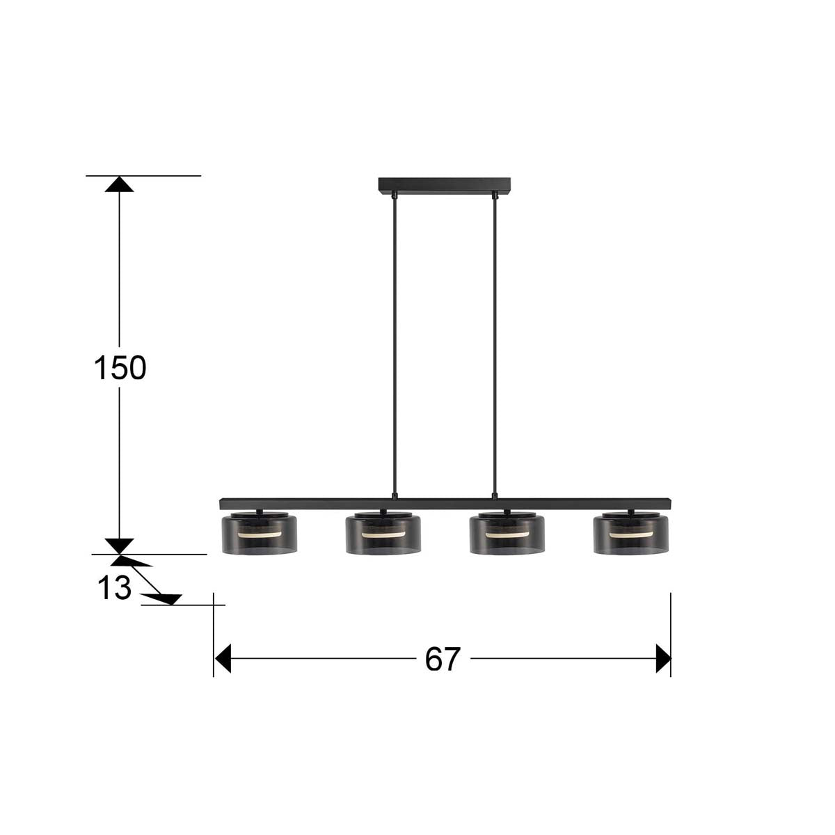 I3 - OLAIA - LAMPĂ 4L NEGRU-FUMURI