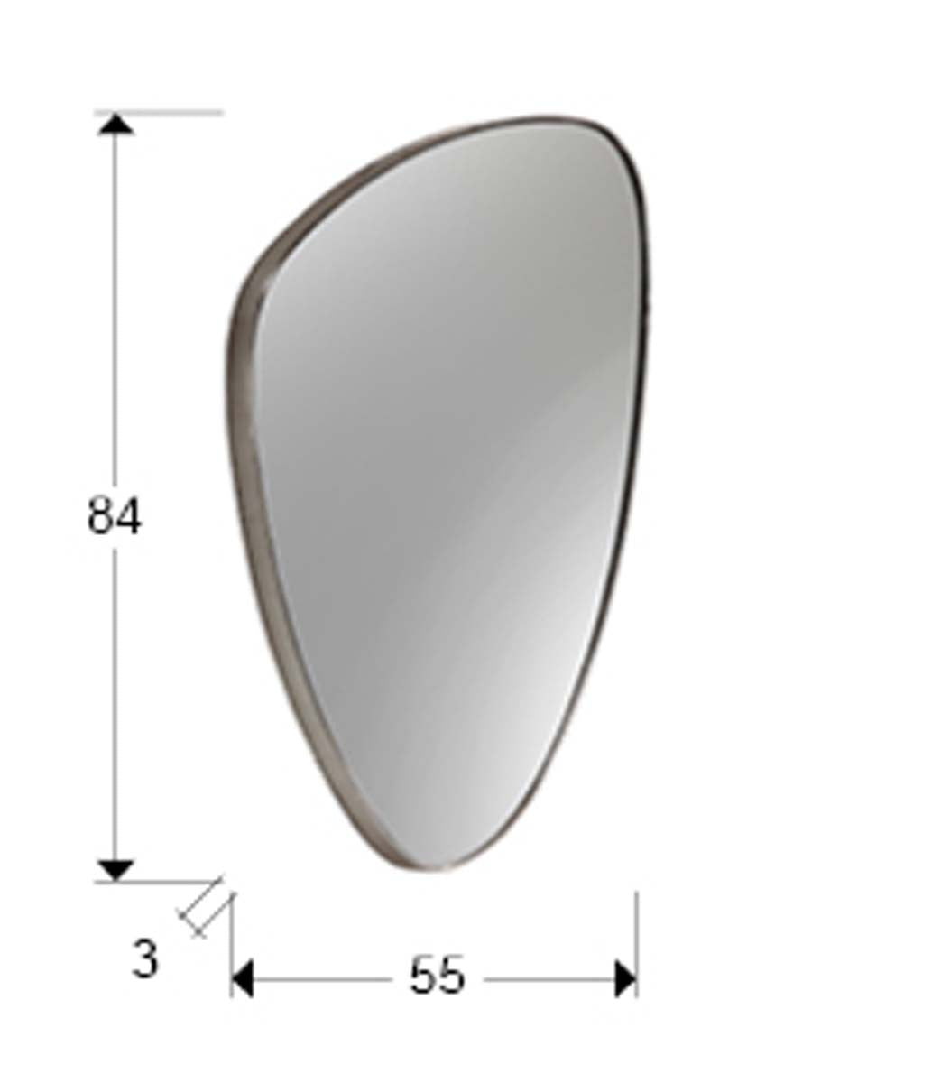 OGLINDA TRIUNGHIERA ORIO, 84x55, ARGINTIE