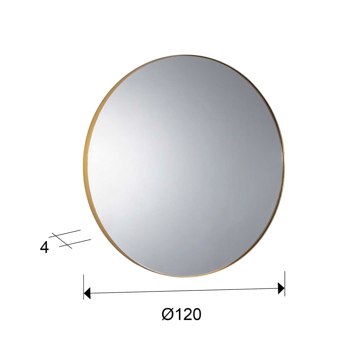 OGLINDA ROTUNDĂ ORIO 120 cm, AUR