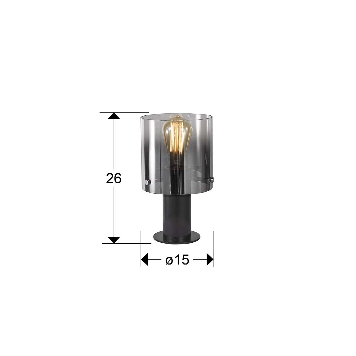 I3 - VENIZE - LAMPĂ DE MASĂ 1L NEGRU-FUMURIE