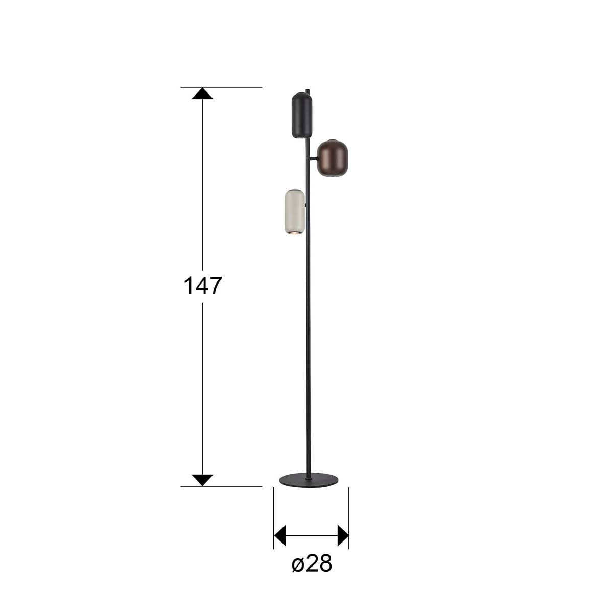 I3 - NIMES - LAMPĂ DE PODEAR 3L. CULOARE NEAGRĂ