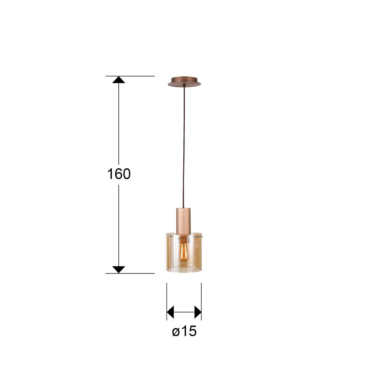 I3 - VENIZE - LAMPĂ 1L CUPRU-CHIHLIMBAR