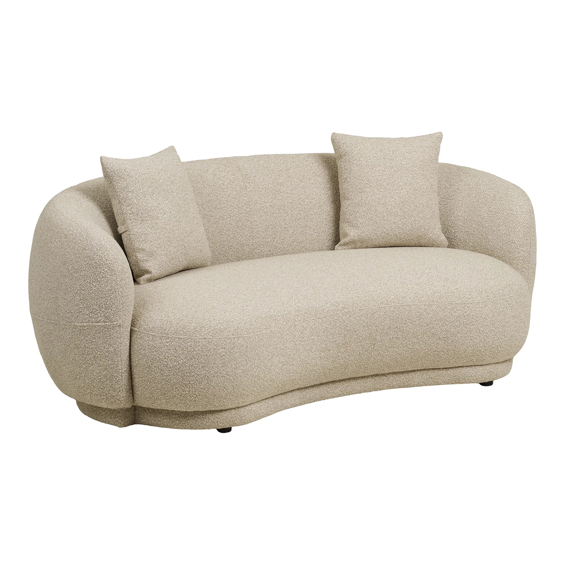 Sofa Hawkes cu 2,5 locuri - poliester, lemn de pin, placaj, spumă - nisip
