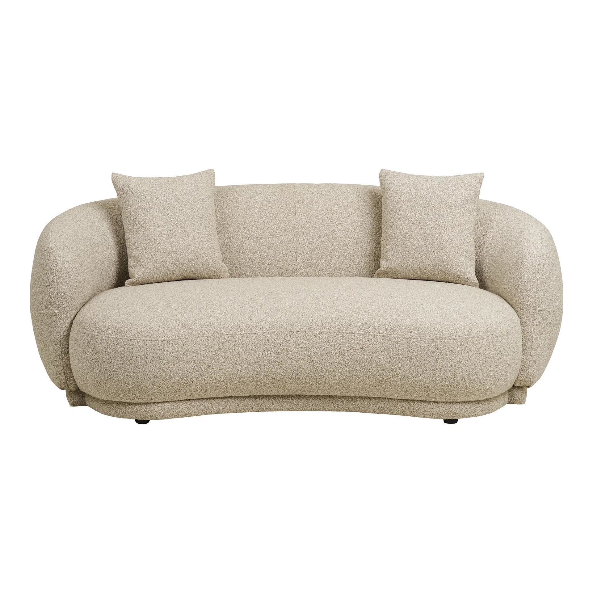 Sofa Hawkes cu 2,5 locuri - poliester, lemn de pin, placaj, spumă - nisip