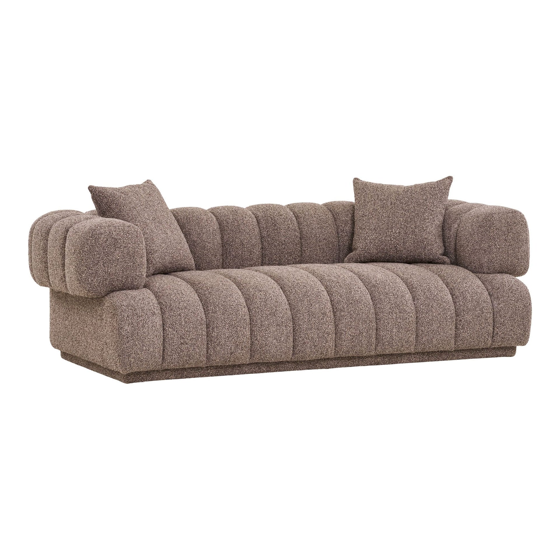 BROWN SOFA WITH 2 CUSHIONS