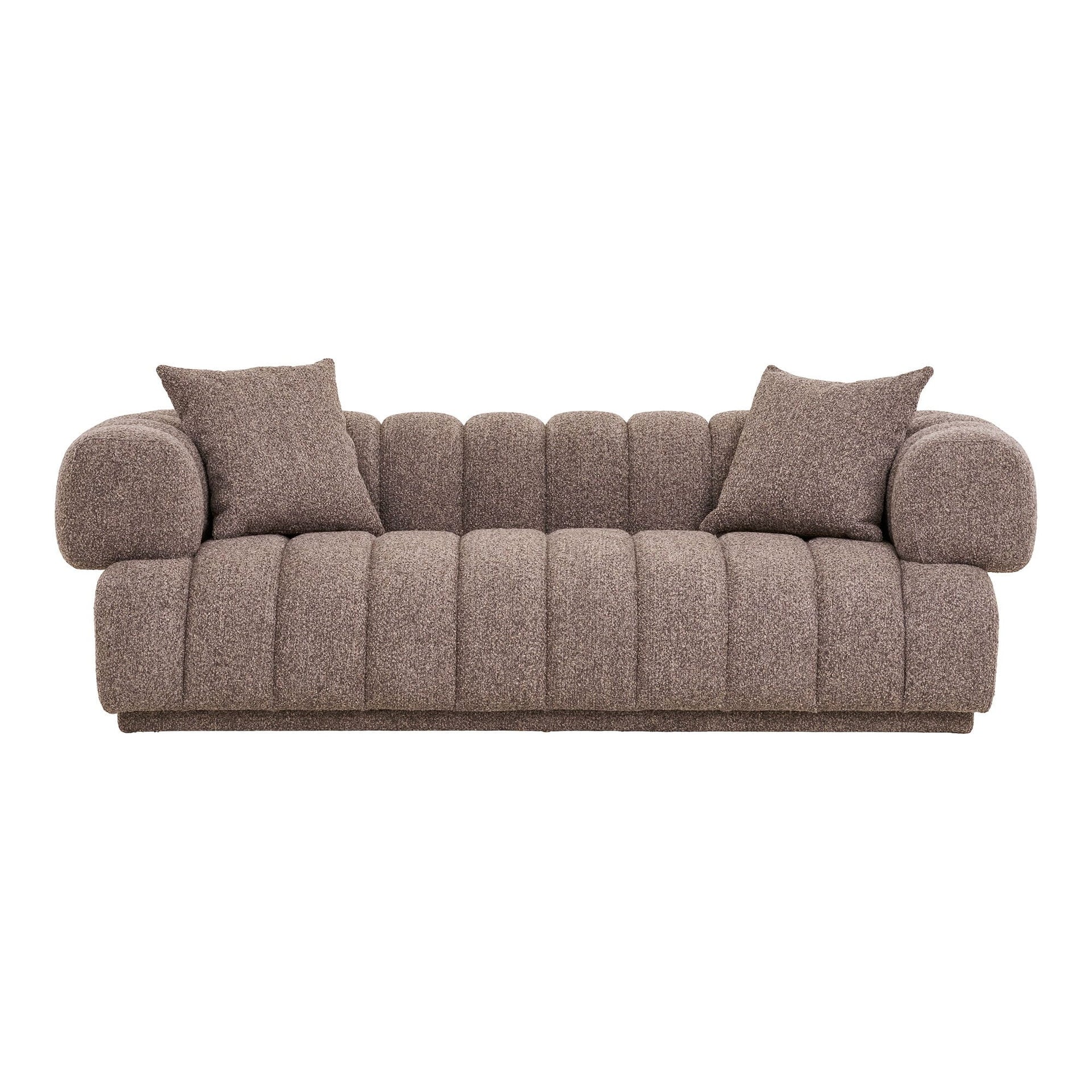 BROWN SOFA WITH 2 CUSHIONS