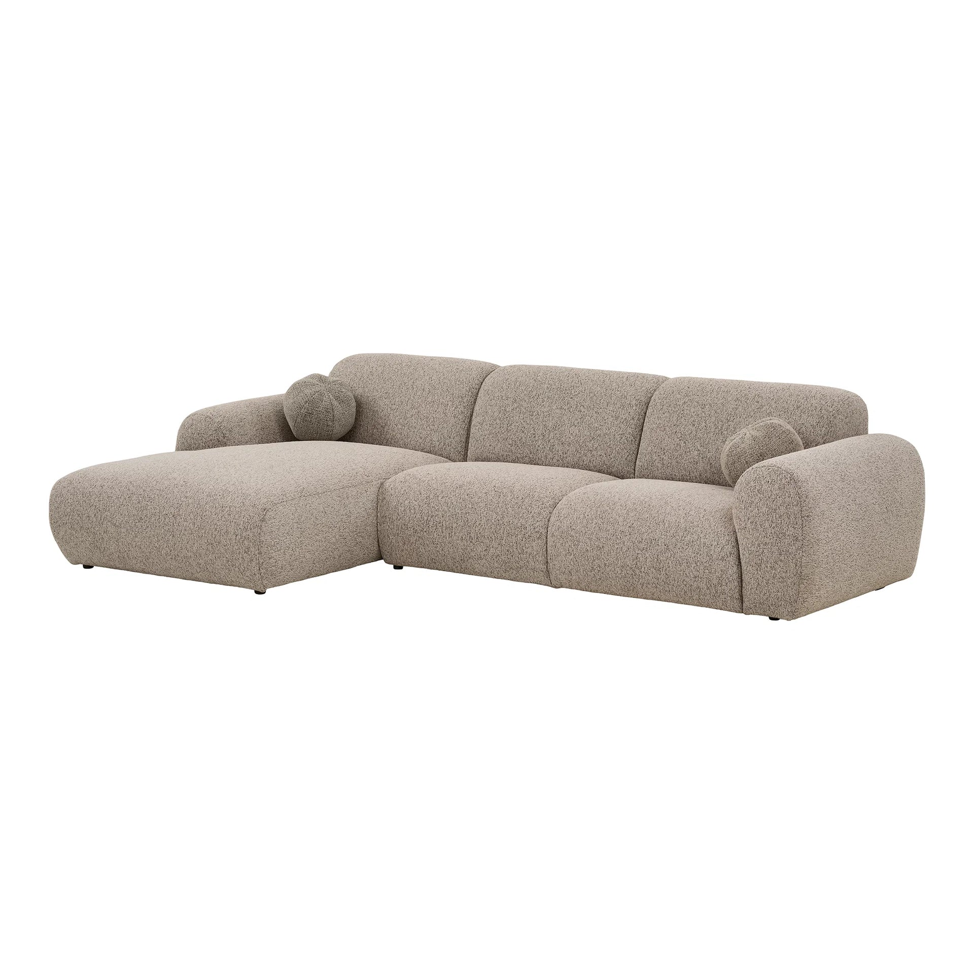 Canapeaua Clyde Lounge - placaj, poliester, spumă, plastic, metal - Stone Grey