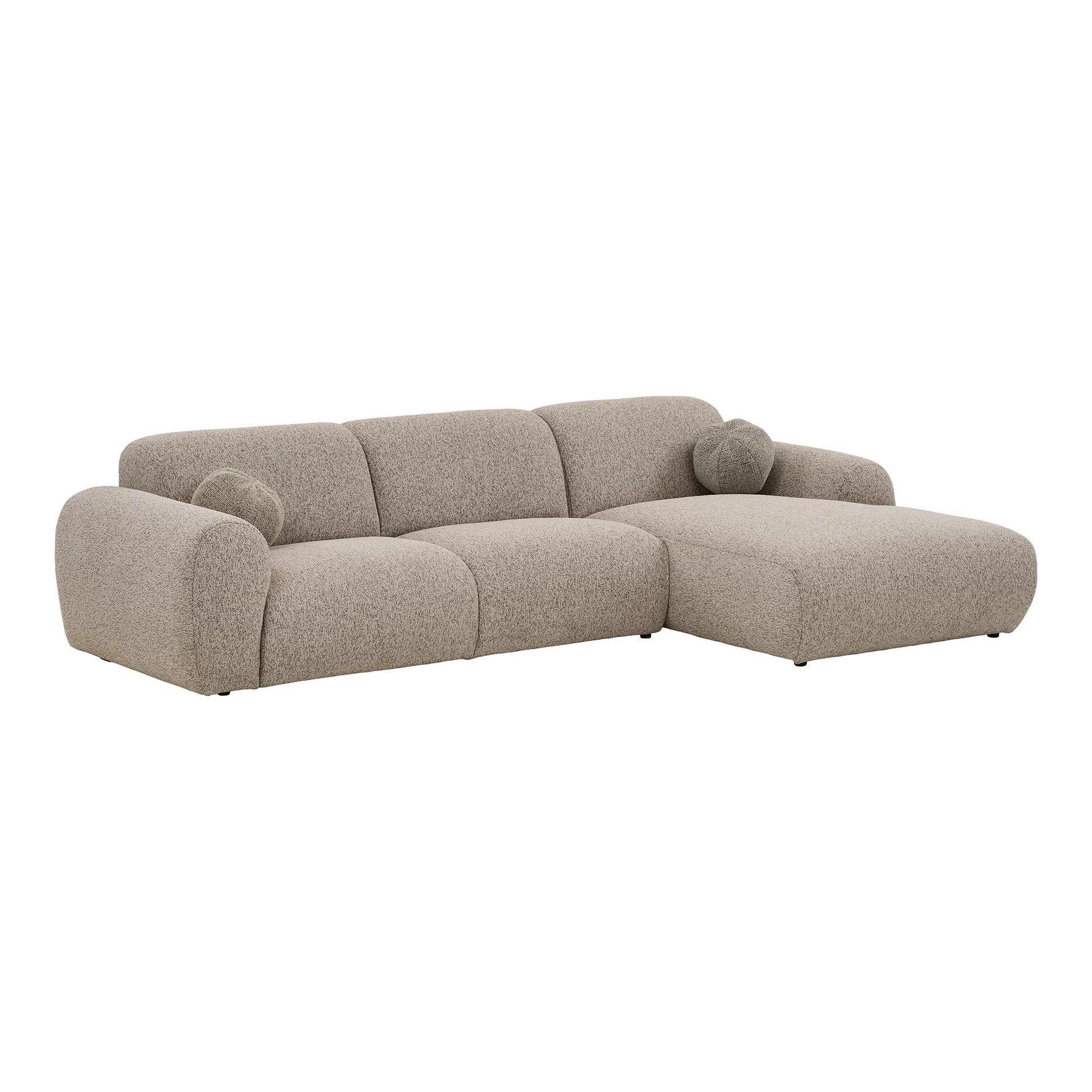 Canapeaua Clyde Lounge - placaj, poliester, spumă, plastic, metal - Stone Grey