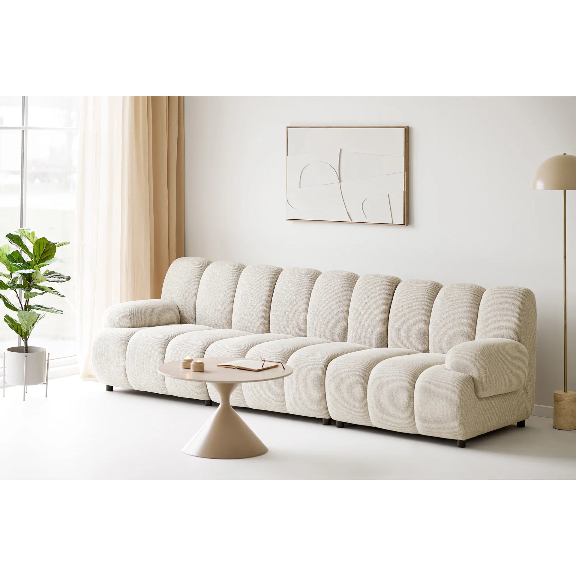 Modulul central Taza - lemn de poplar, compensat, spumă, poliester, plastic - natural