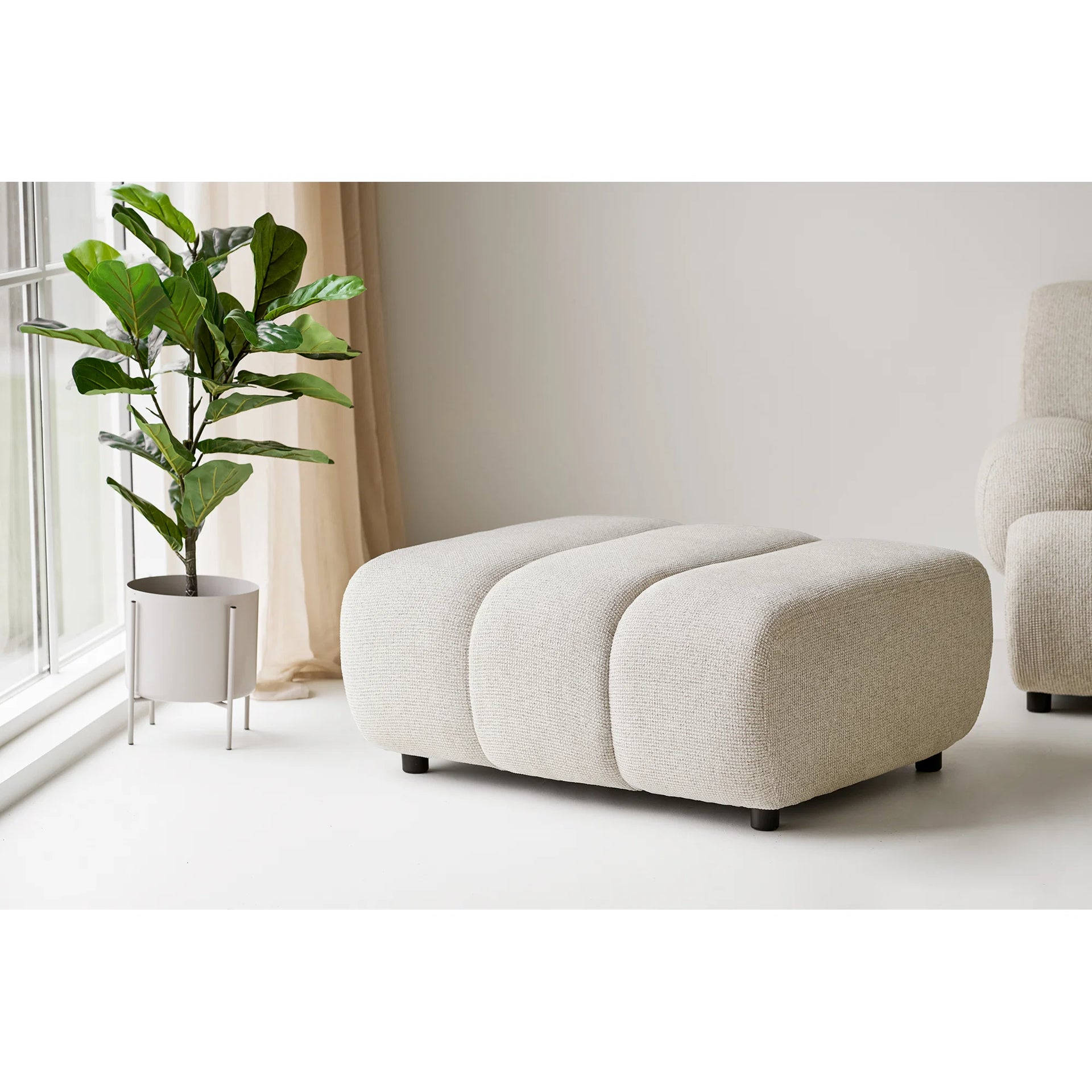 Modul Taza Pouf - lemn de poplar, placaj, spumă, poliester, plastic - nisip