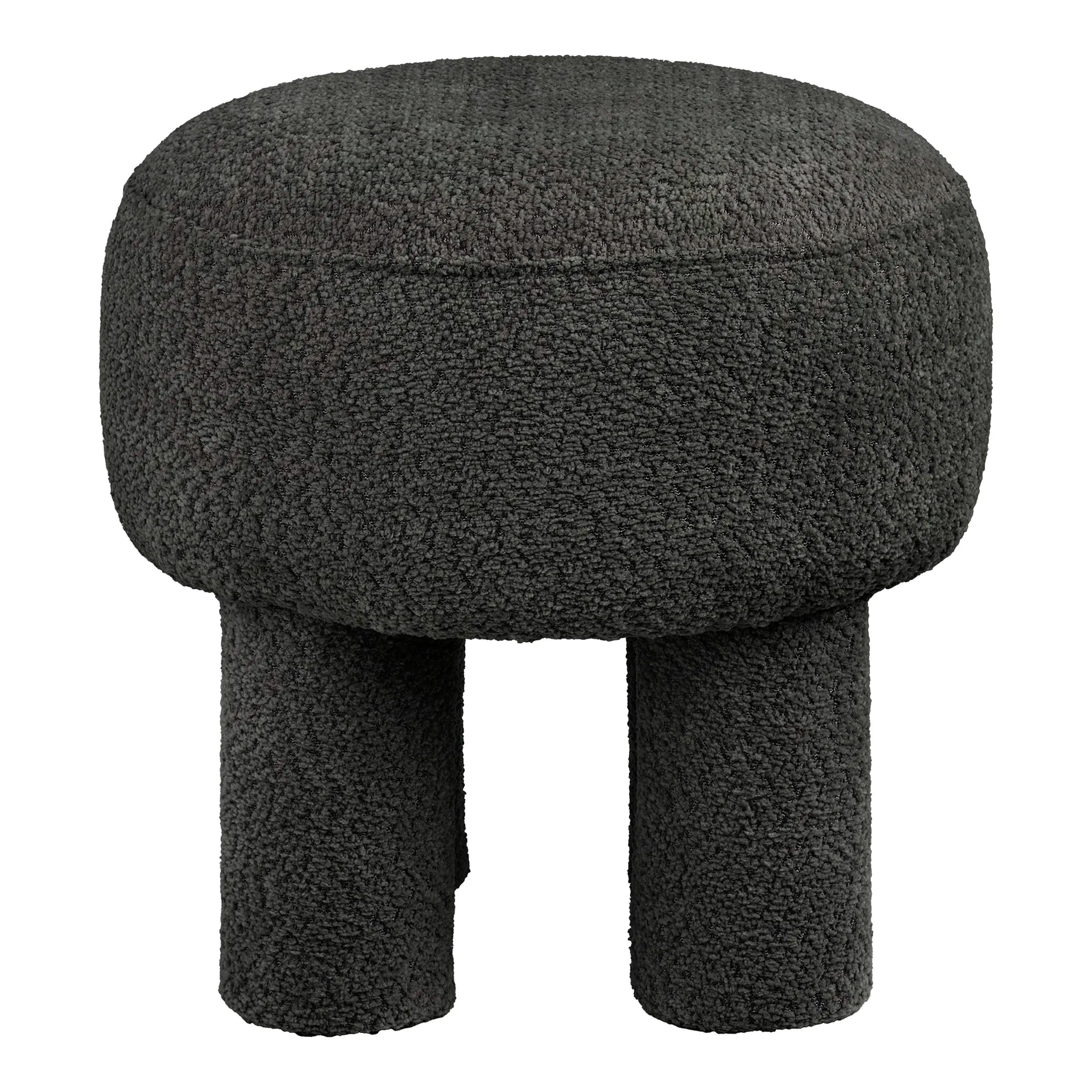 Canberra Pouf - poliester, spumă, placaj - cărbune