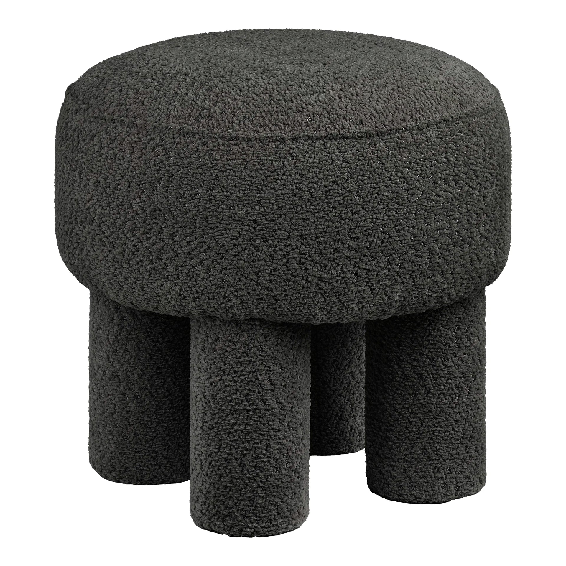 Canberra Pouf - poliester, spumă, placaj - cărbune