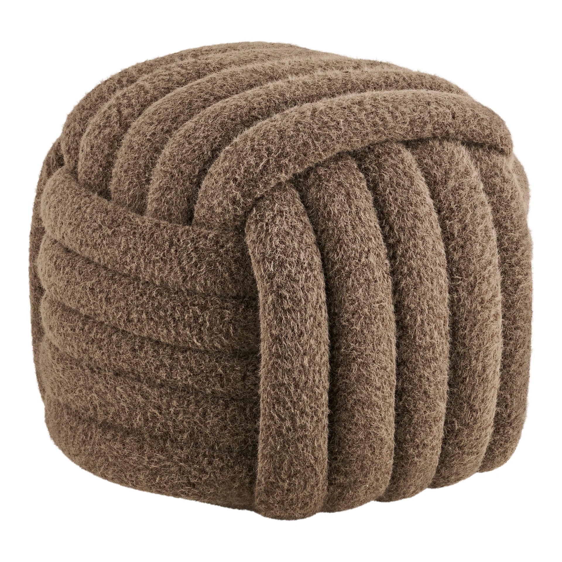 Napier Pouf - poliester, spumă, MDF - maro