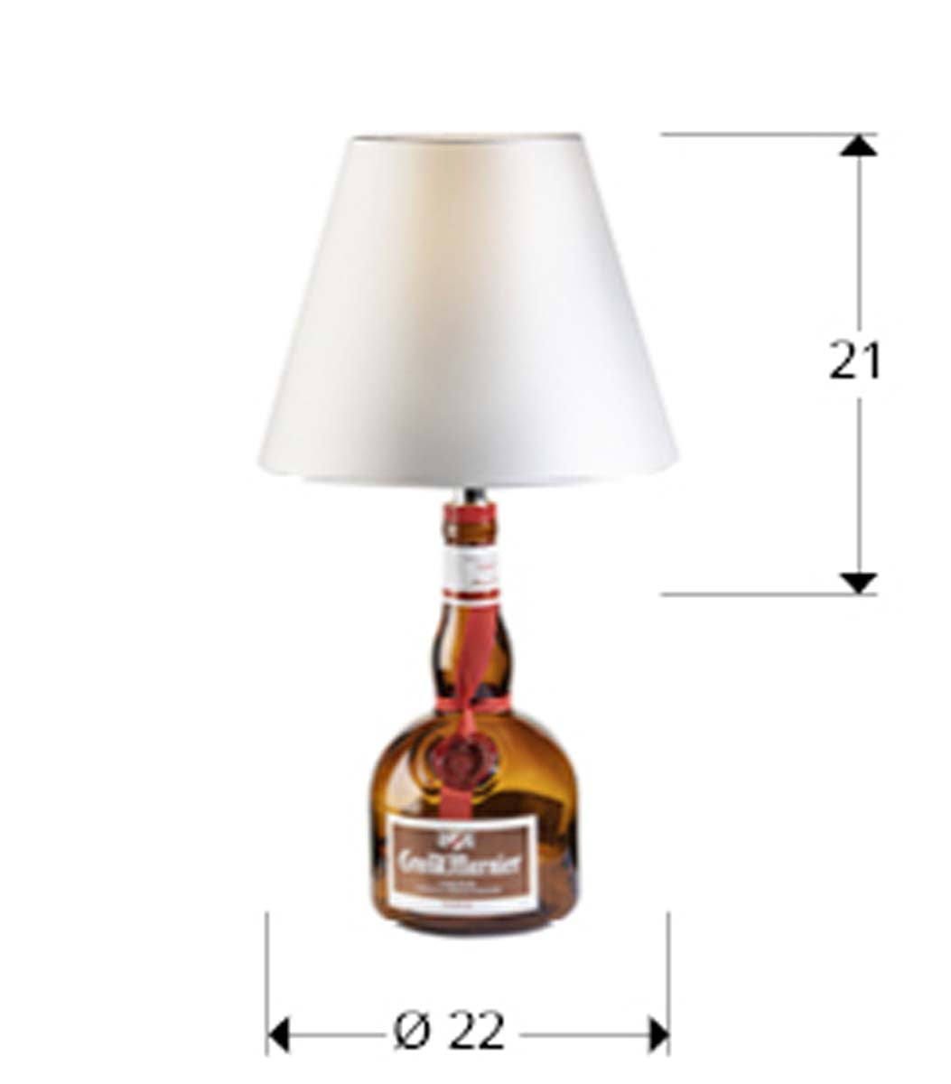 KIT LAMPĂ DE MASĂ BOTTLE - ABAJOARE ALBĂ