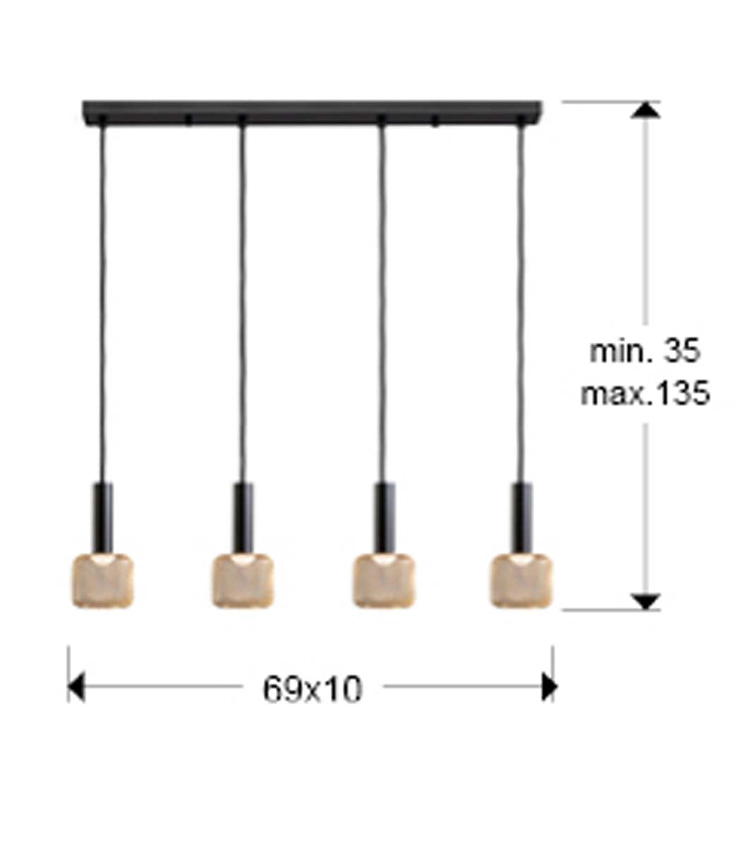 LAMPĂ SINCRO 4L., NEGRU/AURIU