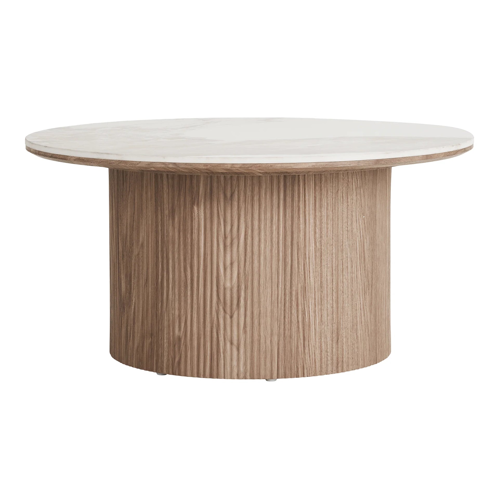 Masa de cafea Athens - ceramică, MDF, hârtie decorativă - alb / maro
