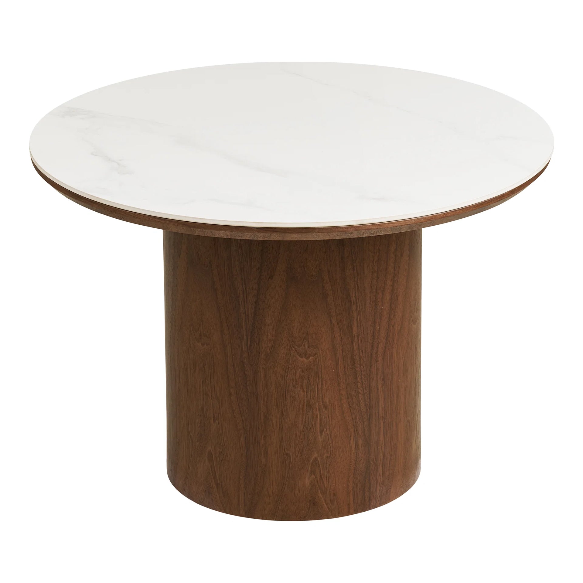 Masa de cafea Noli - ceramică, MDF, furnir de cenușă - alb / maro închis