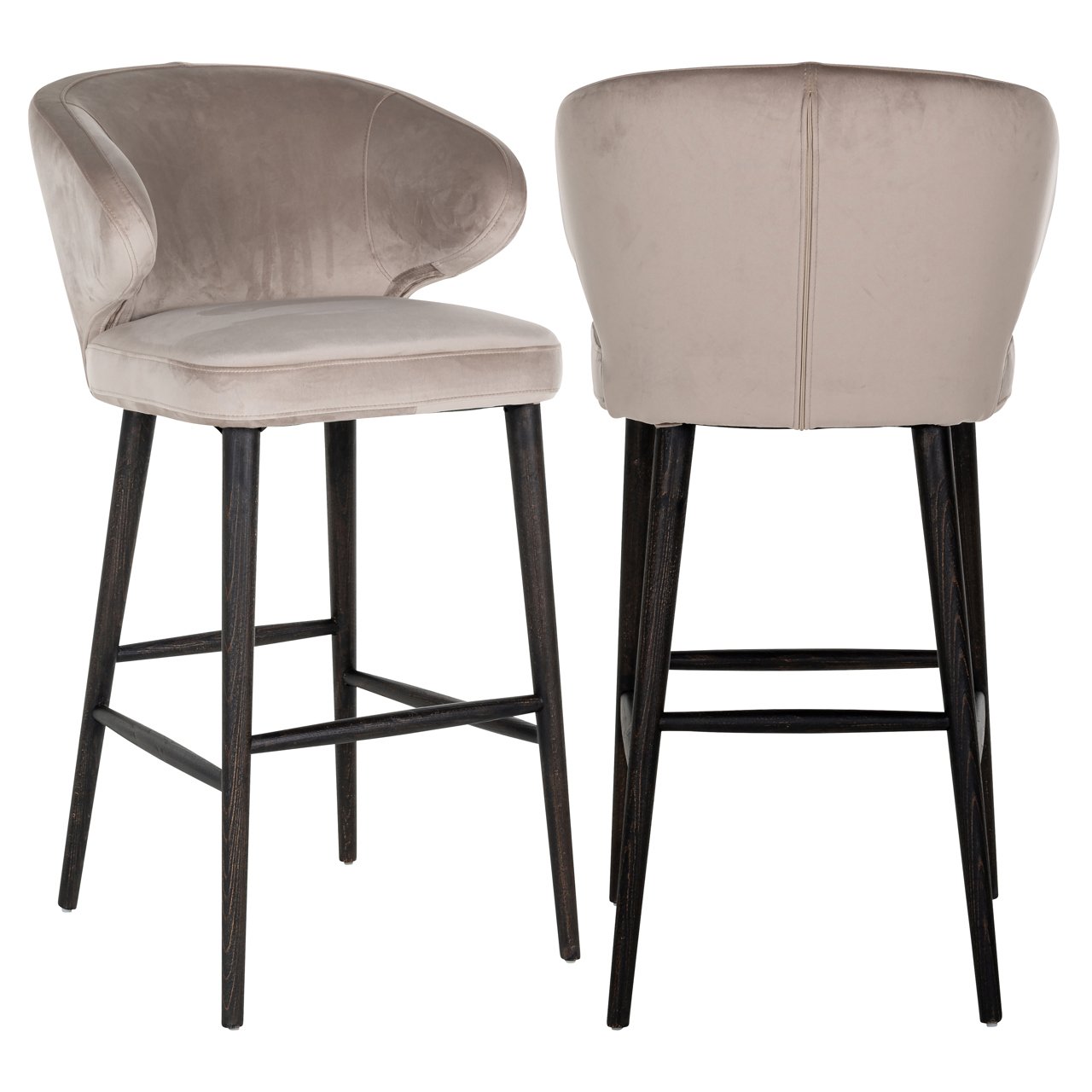 Bar Stool Indigo Khaki Velvet – Scaun Bar Modern și Confortabil