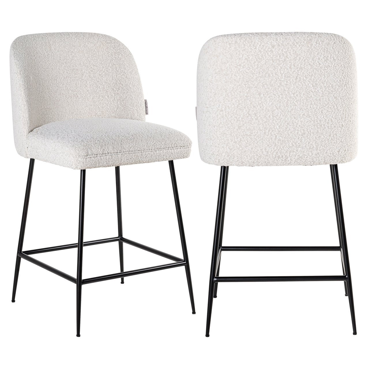 Scaun de Bar Pullitzer – Bouclé Alb pentru Bucătărie Modernă