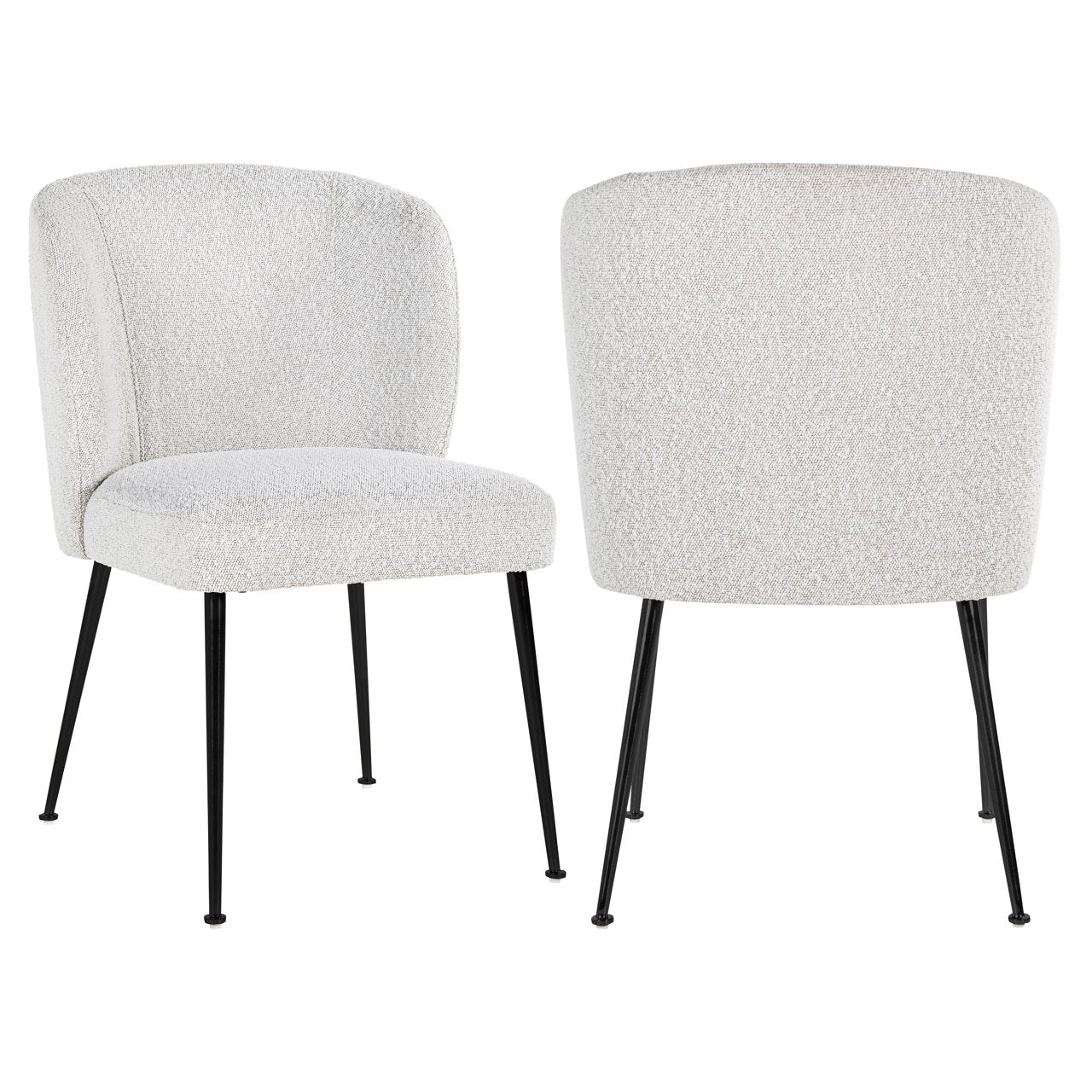 Scaun Dining Fallon – Bouclé Alb Modern