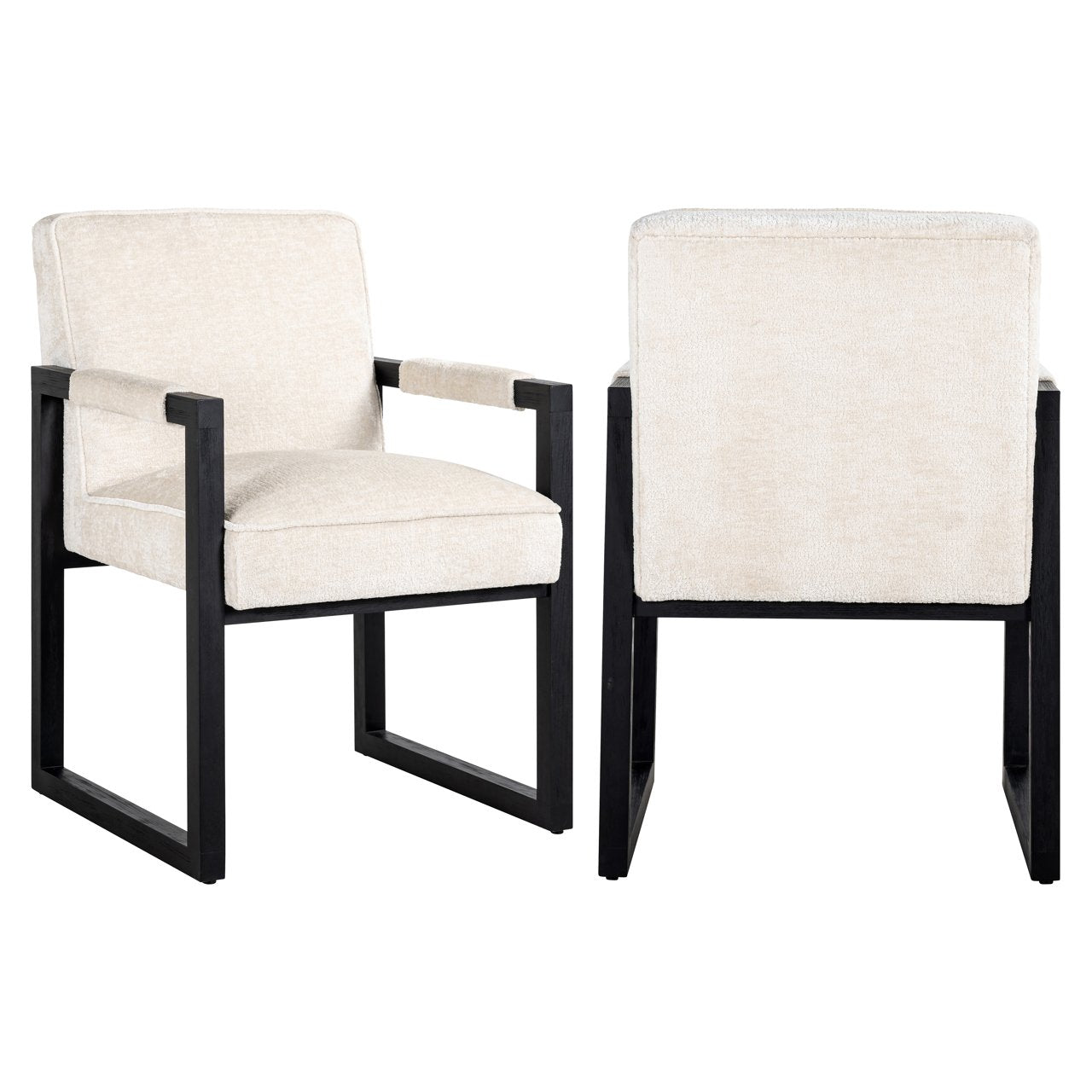 Dining Chair Beck White Chenille – Scaun de Dining Modern și Elegant