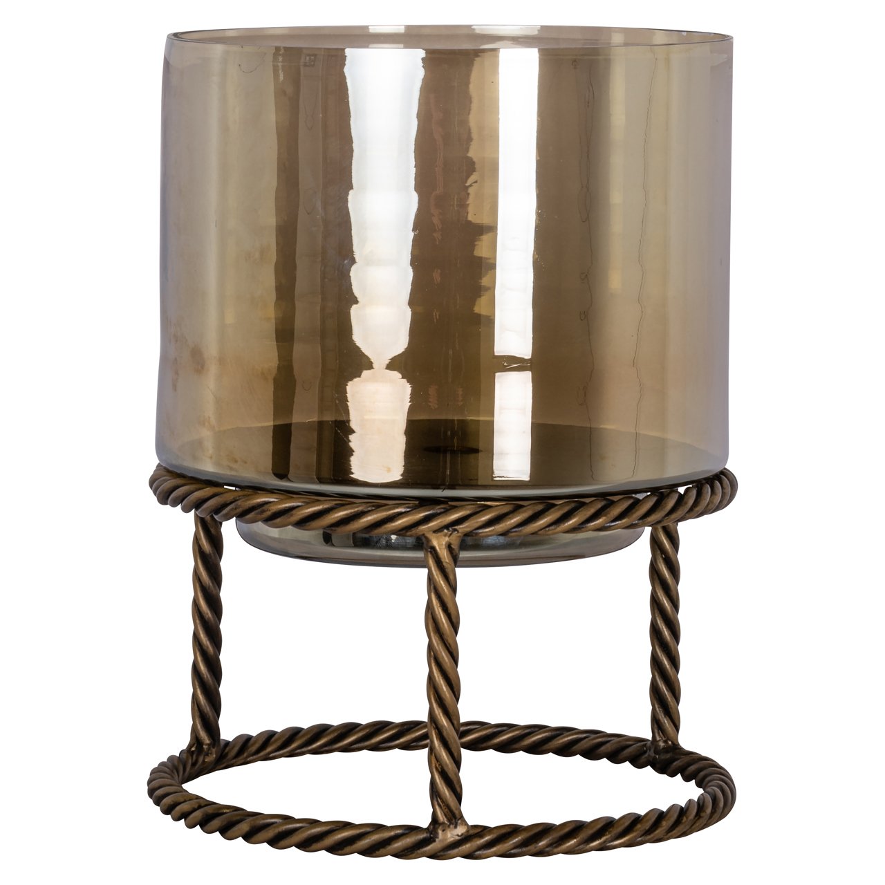 Suport Lumanari Hurricane Ropia Auriu | Dimensiune Mare