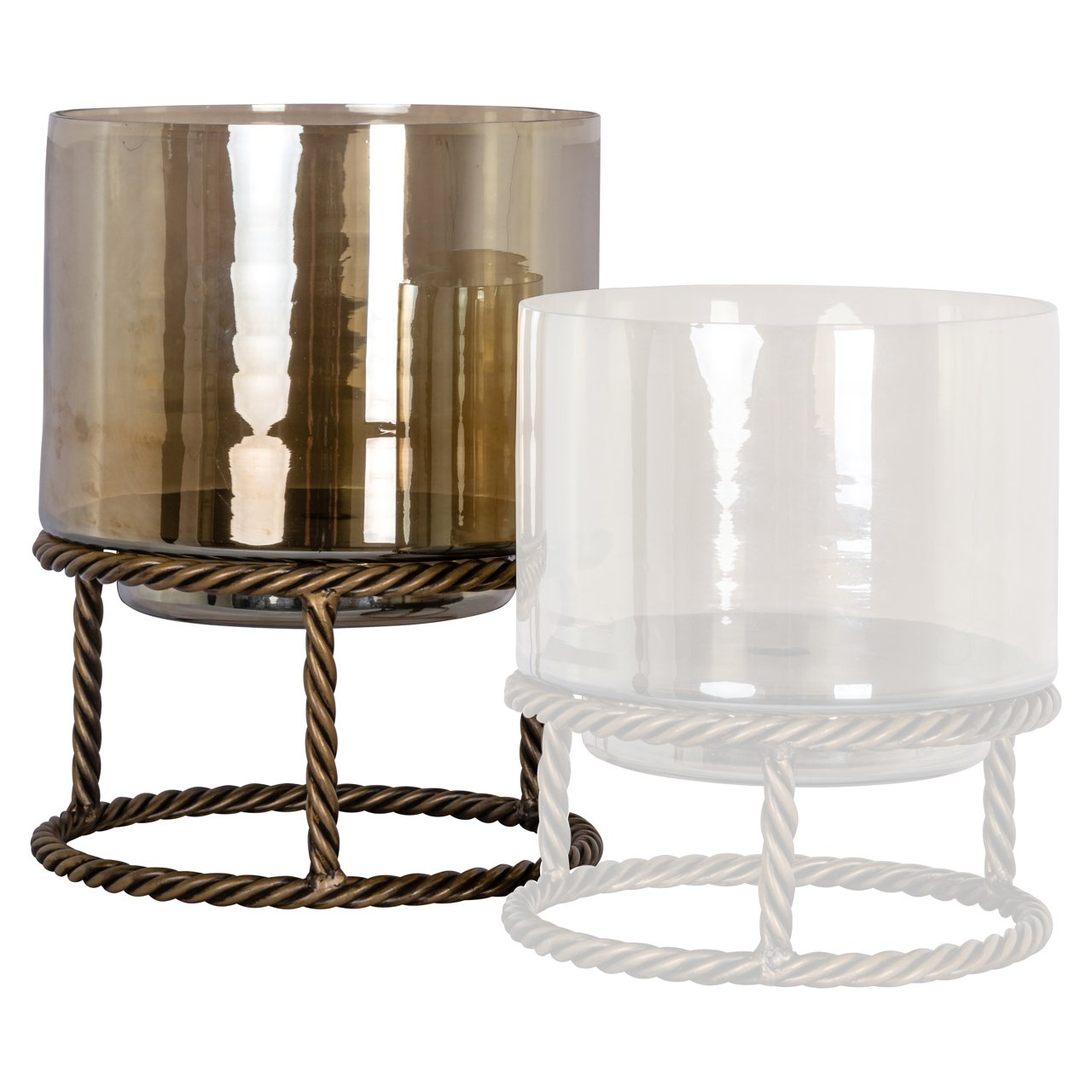 Suport Lumanari Hurricane Ropia Auriu | Dimensiune Mare