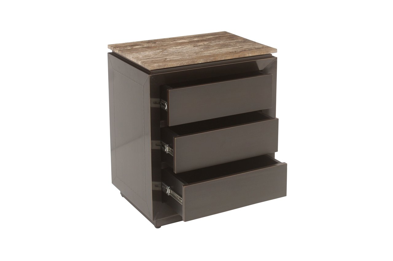 Nightstand Russo Brown 3 Drawers