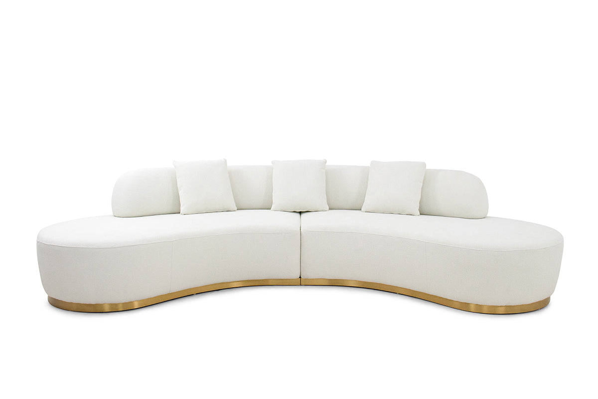 Tavolino angolare SERENE con base in metallo
