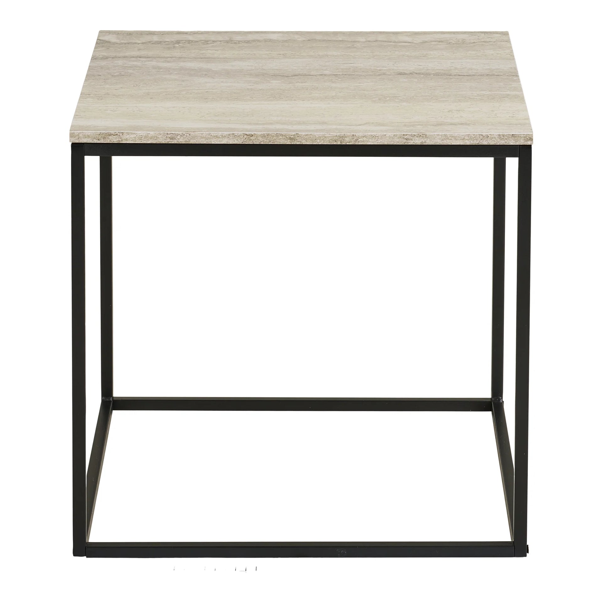 Vita Side Table - Oțel, Particle Board, Melamine Foil - Negru / Beige
