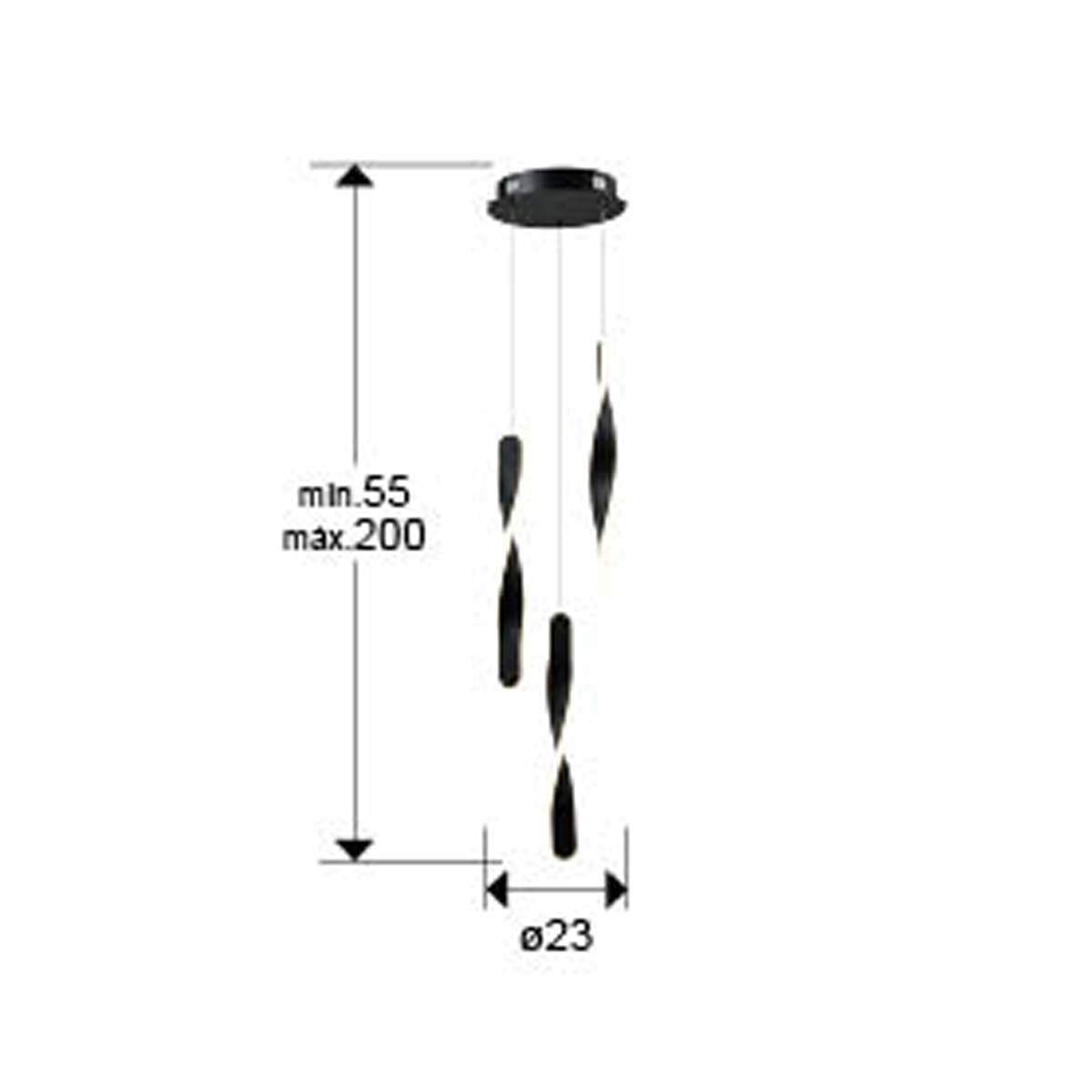 TWIST - LAMPĂ 3L NEAGRĂ