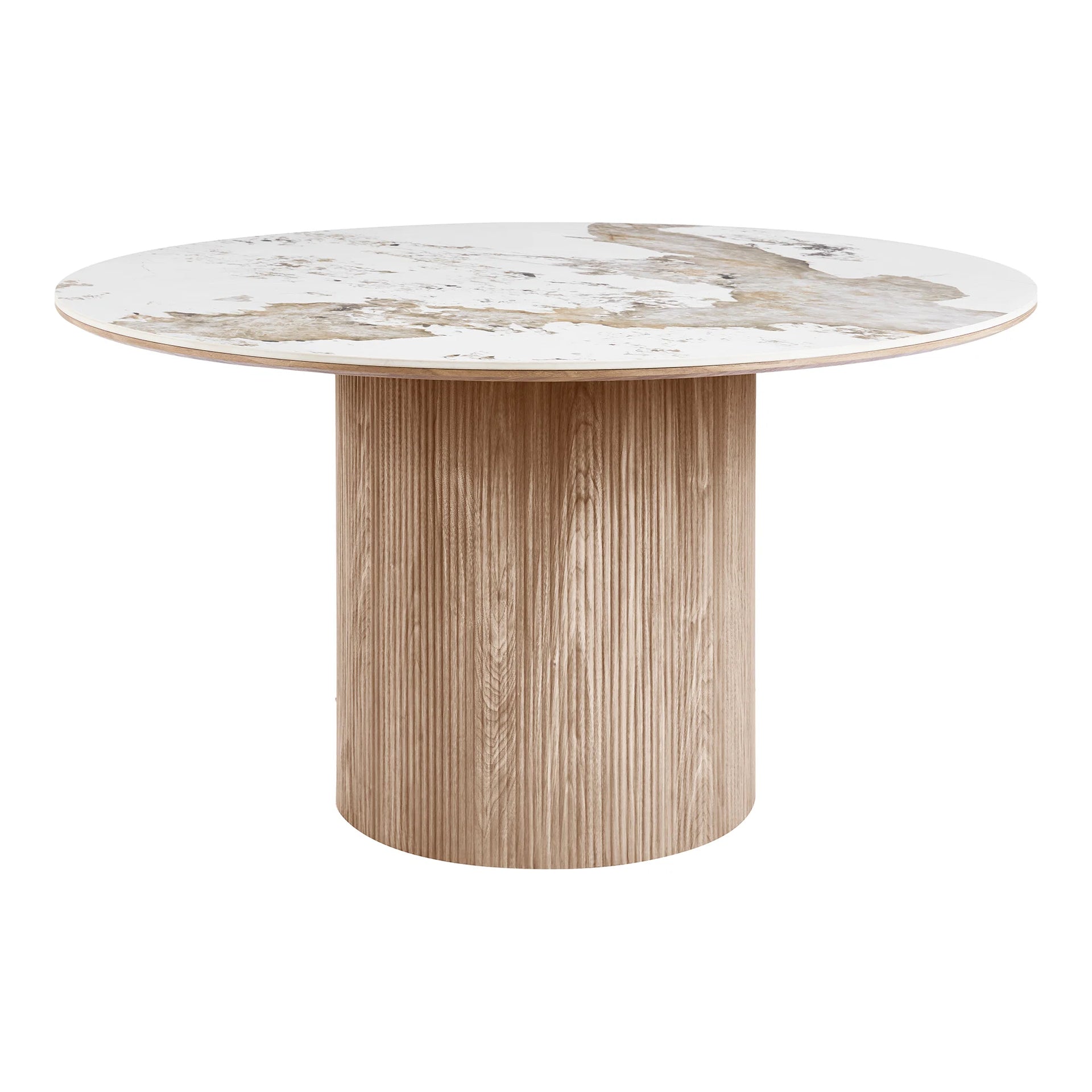 Masa de masă din Atena - ceramică, MDF, hârtie decorativă - alb / maro