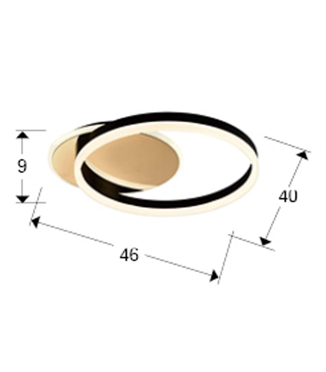LAMPĂ DE TAVAN ORIEL AURIE/NEAGRU