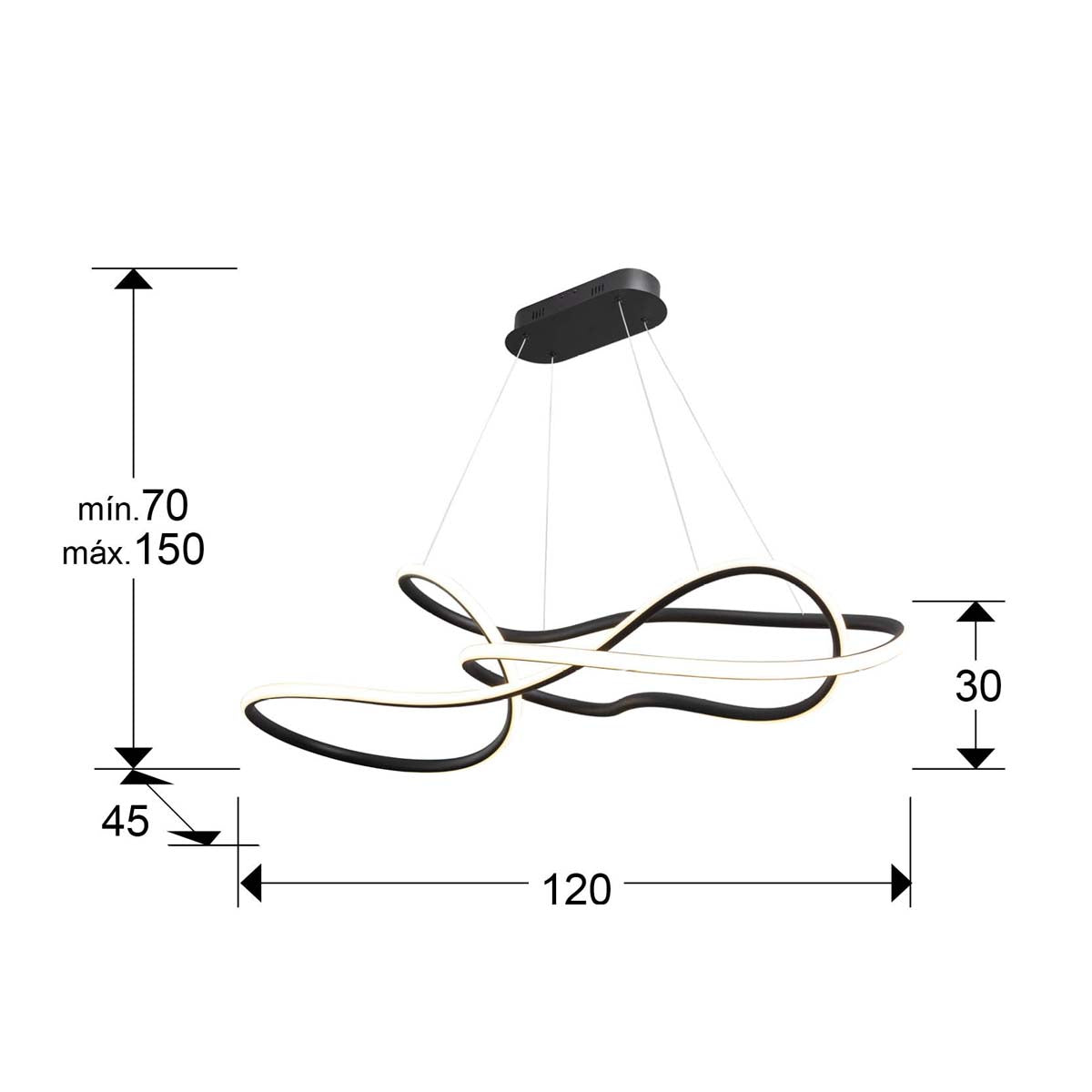 EVANIA - LAMPĂ MARE - NEGRU MAT