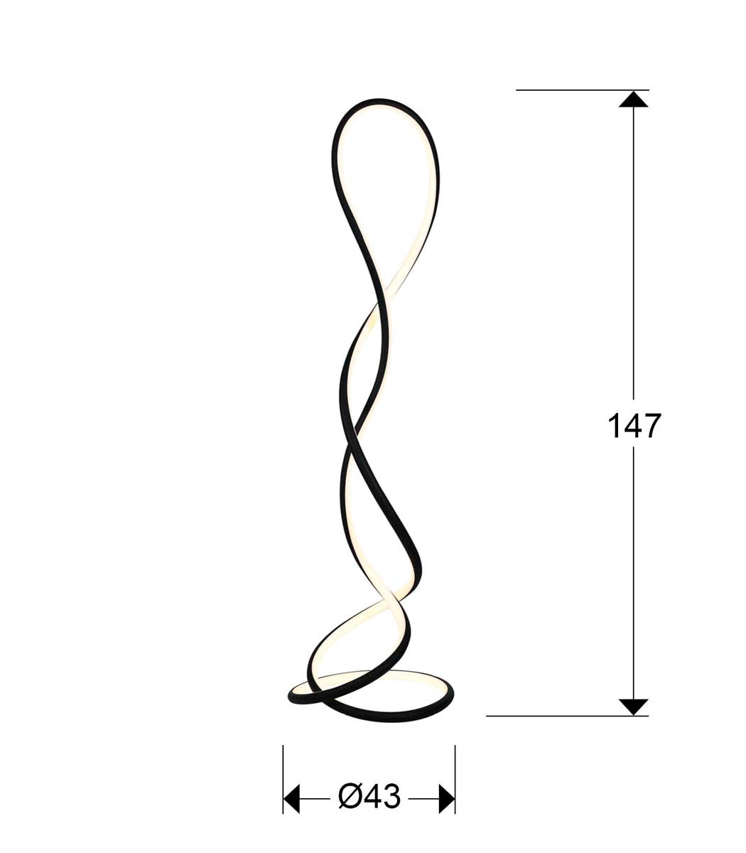 EVANIA - LAMPĂ DE PODEAR - NEGRU MAT