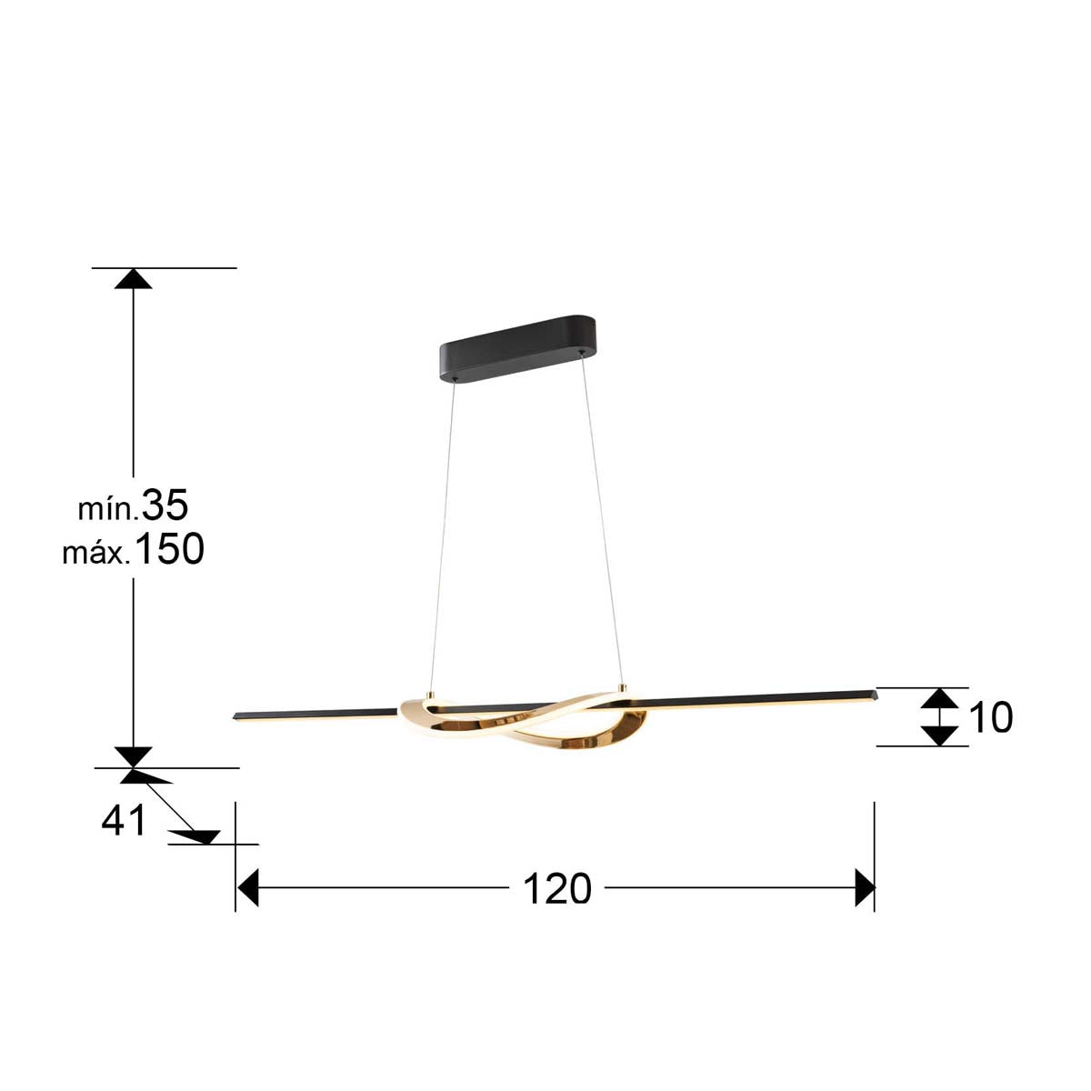 LAMPĂ ENORA, NEGRU / AURIU