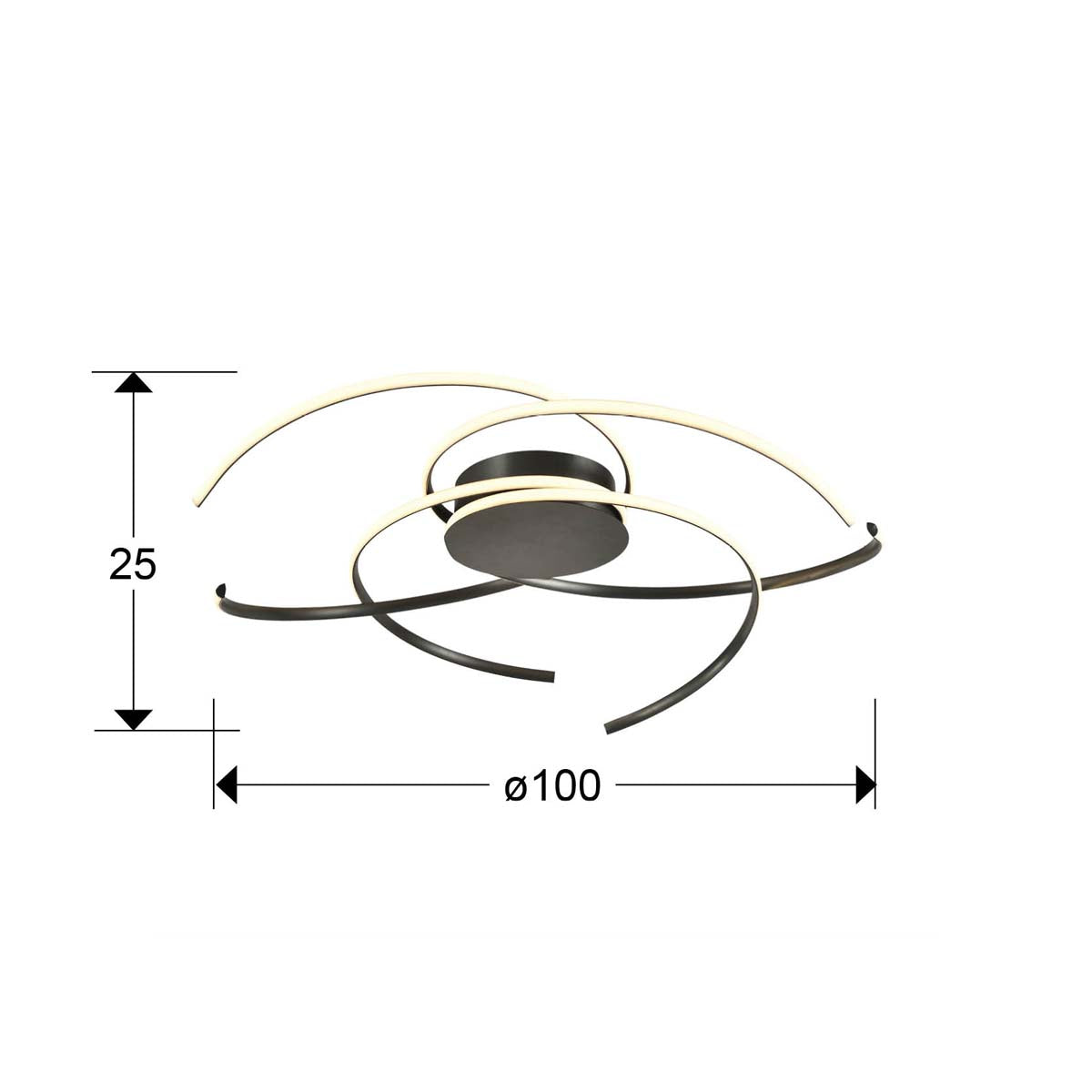 CADENCE - LAMPĂ DE TAVAN MARE - NEGRU