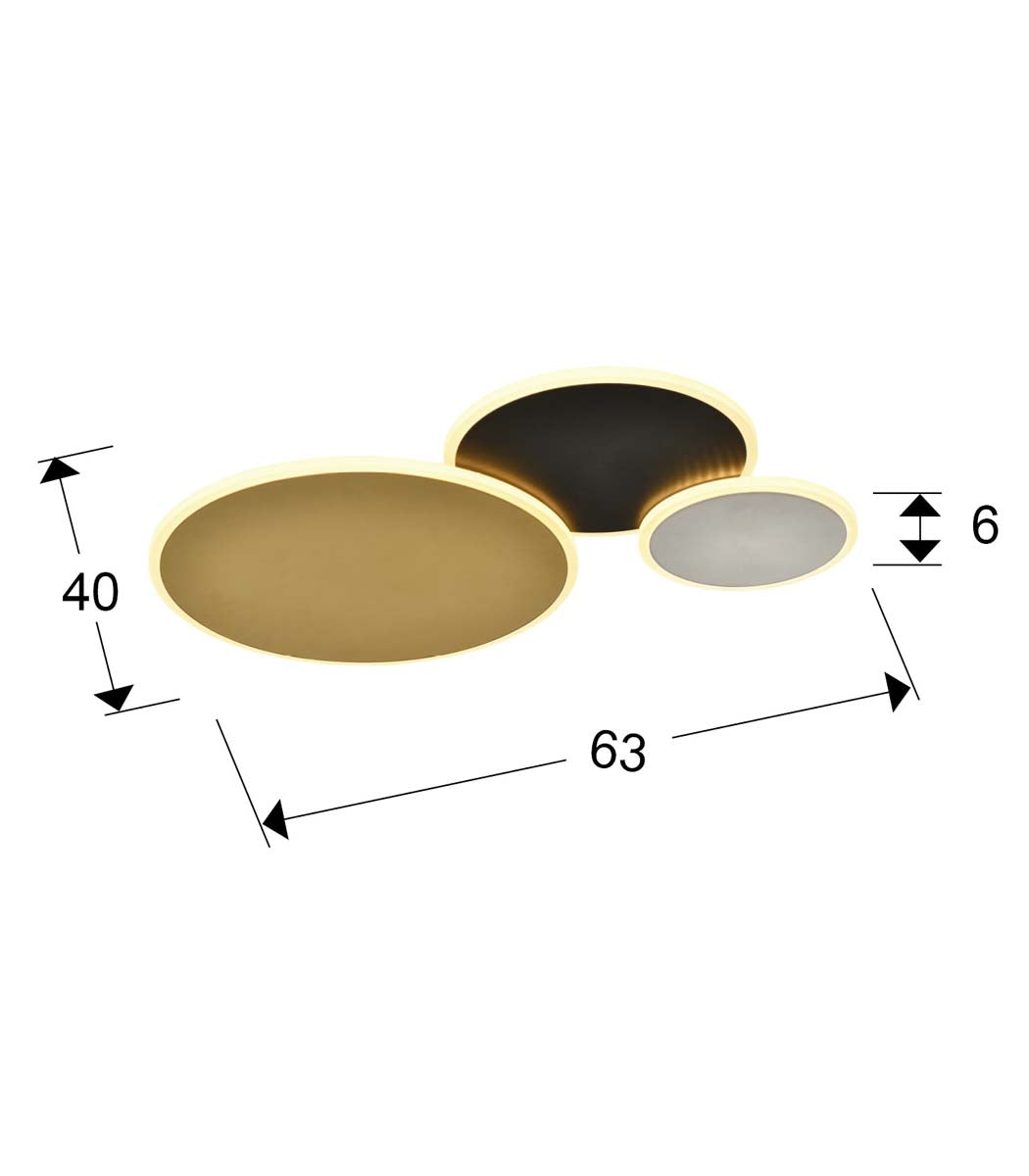 UMBRA - LAMPĂ DE TAVAN AURIU-NEGRU-ALB