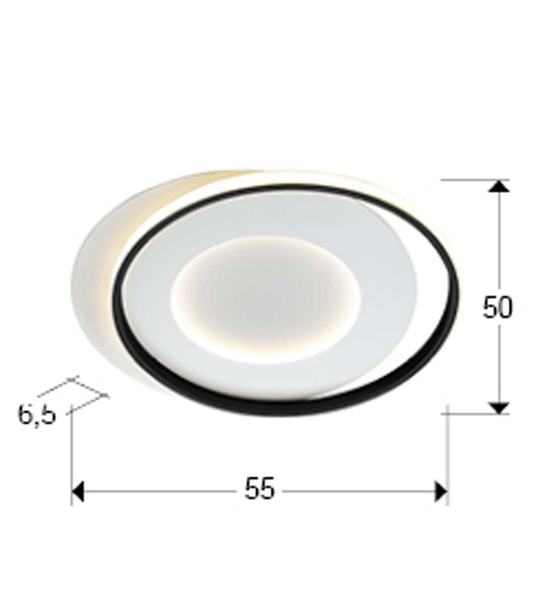 LAMPĂ DE TAVAN LIMBOS, ALB/NEGRU