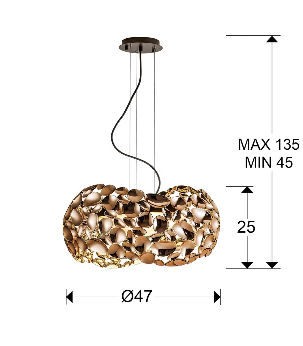 LAMPĂ NARISA 5L.47 cm AUR ROSE